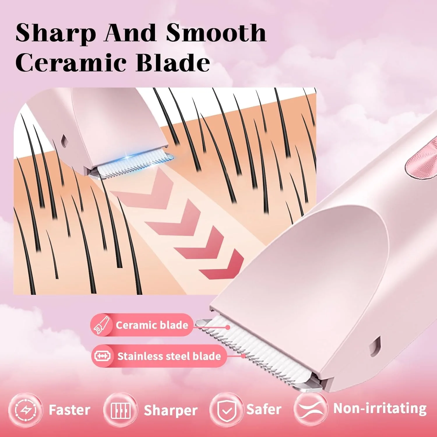 Bikini Trimmer for Women 2-in-1 Electric Razors image indicator(5)