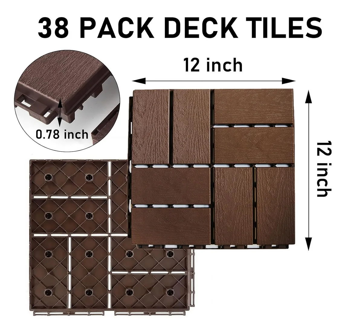 New (38) Dark Brown Deck Tiles image indicator(5)