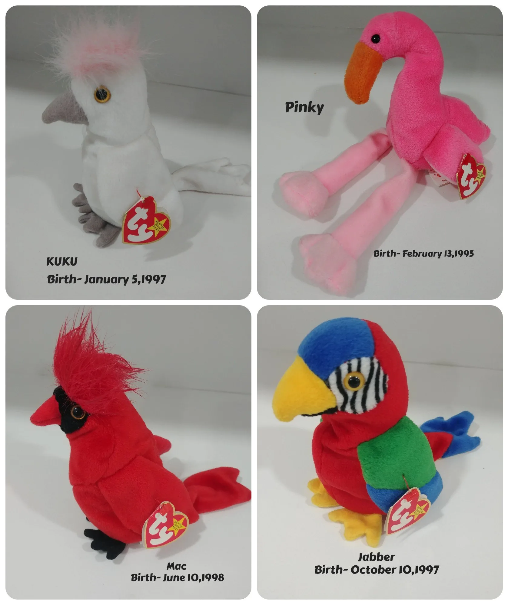 Stocking Stuffers,Ty Beany Babies w Birth Tags,Like new,$15 each image indicator(3)