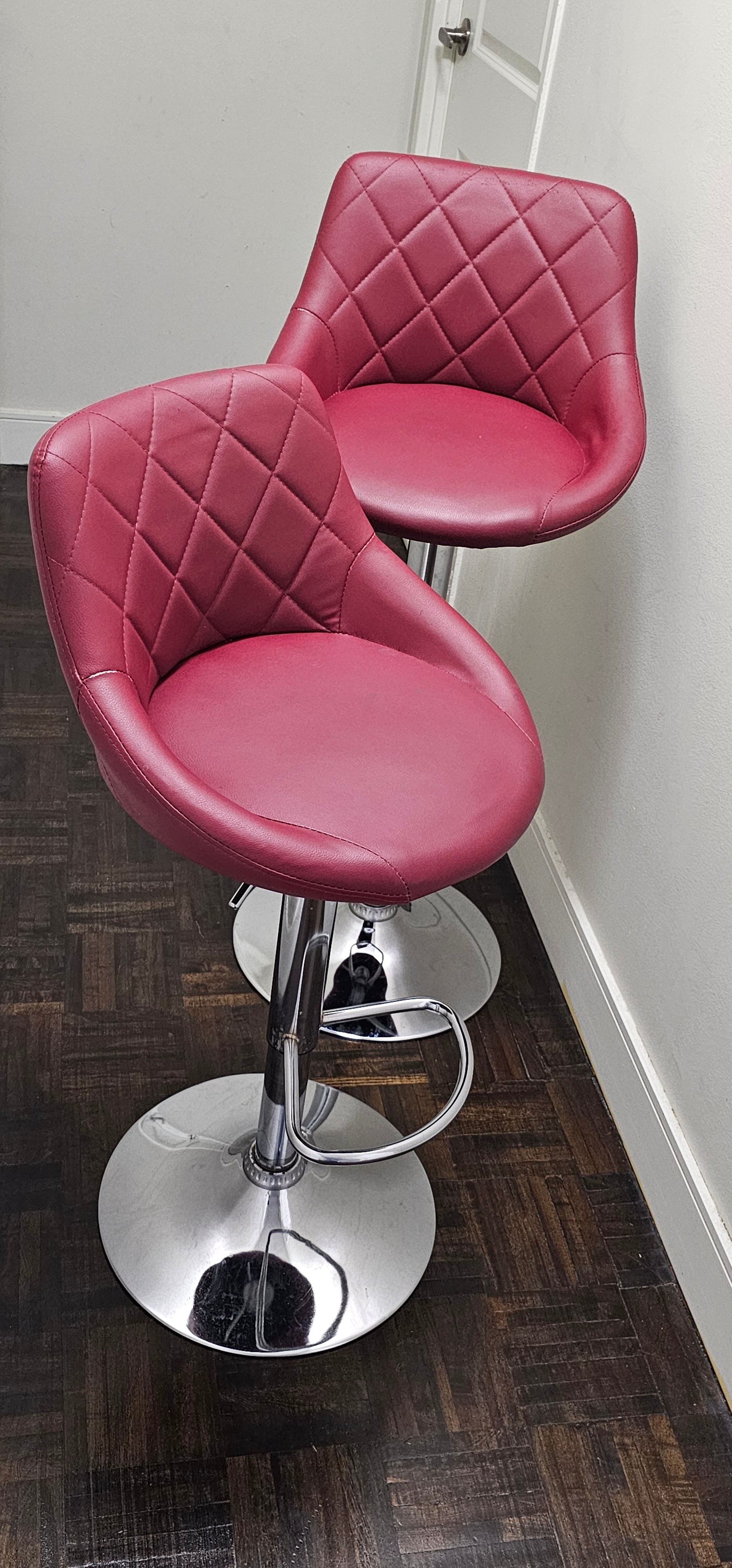 Swivel Leather Adjust Hydraulic Bar Stool Chair Island Counter - photo 2