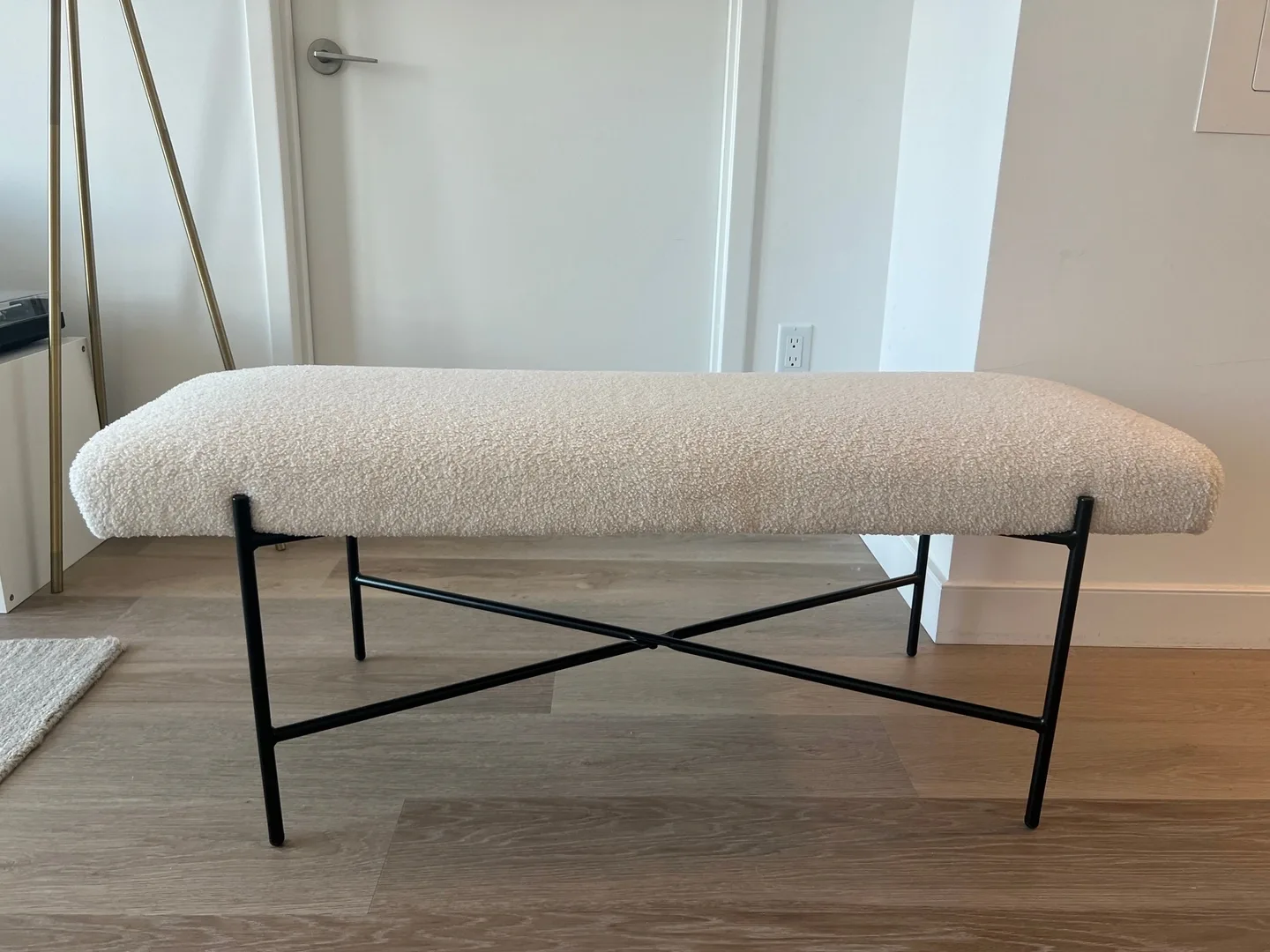 Cream Sherpa Boucle Bench image indicator(2)