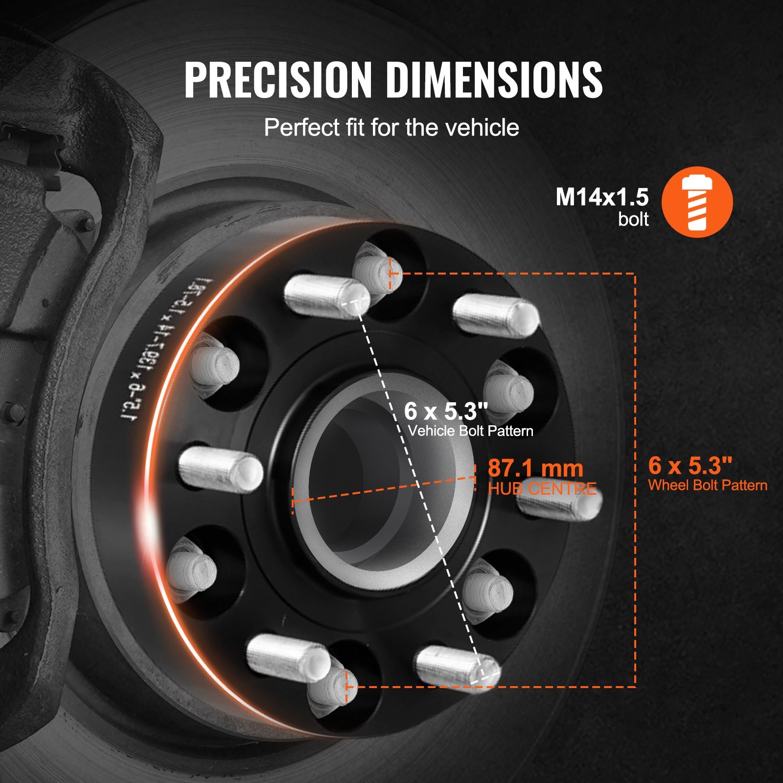 Ford, Lincoln - Wheel Spacers, 1.5" 6"x5.3" - photo 4