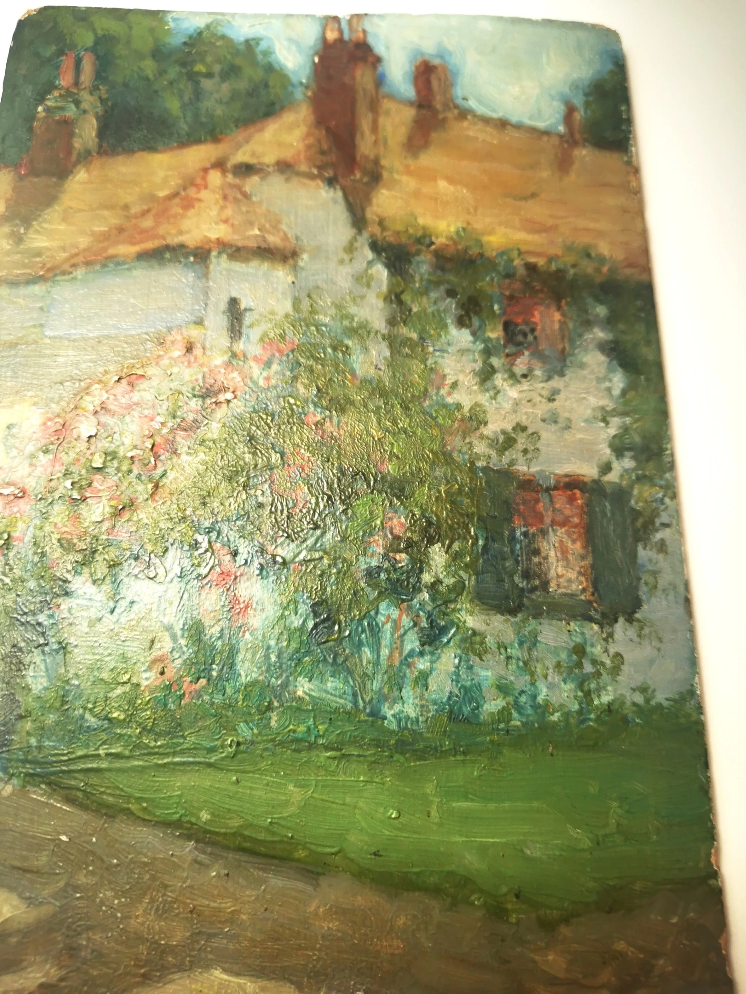 Oil Painting on Board Vintage English Cottage Style image indicator(4)