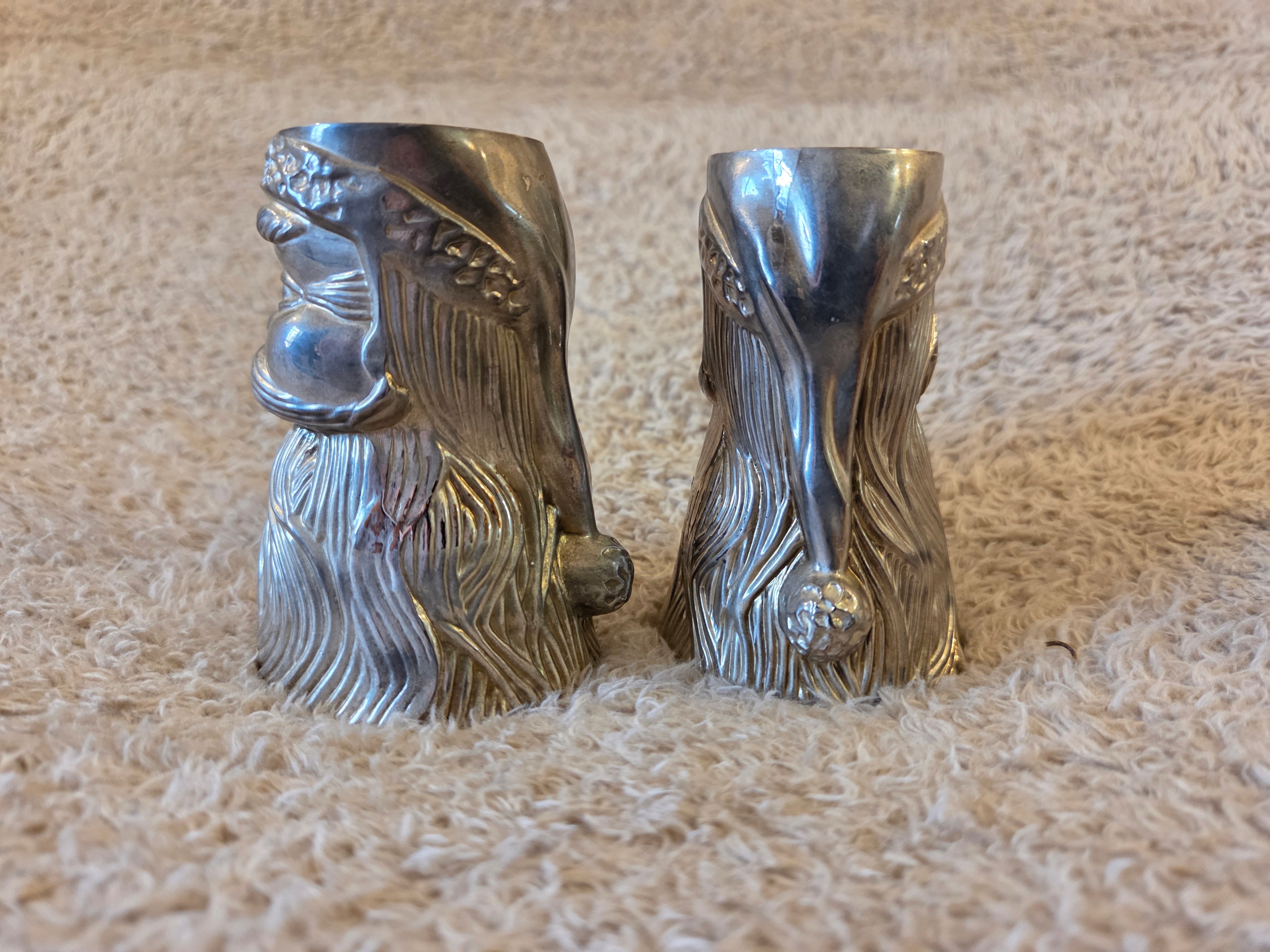 Vintage Pewter Santa Taper Candle Holders – Pair - photo 4
