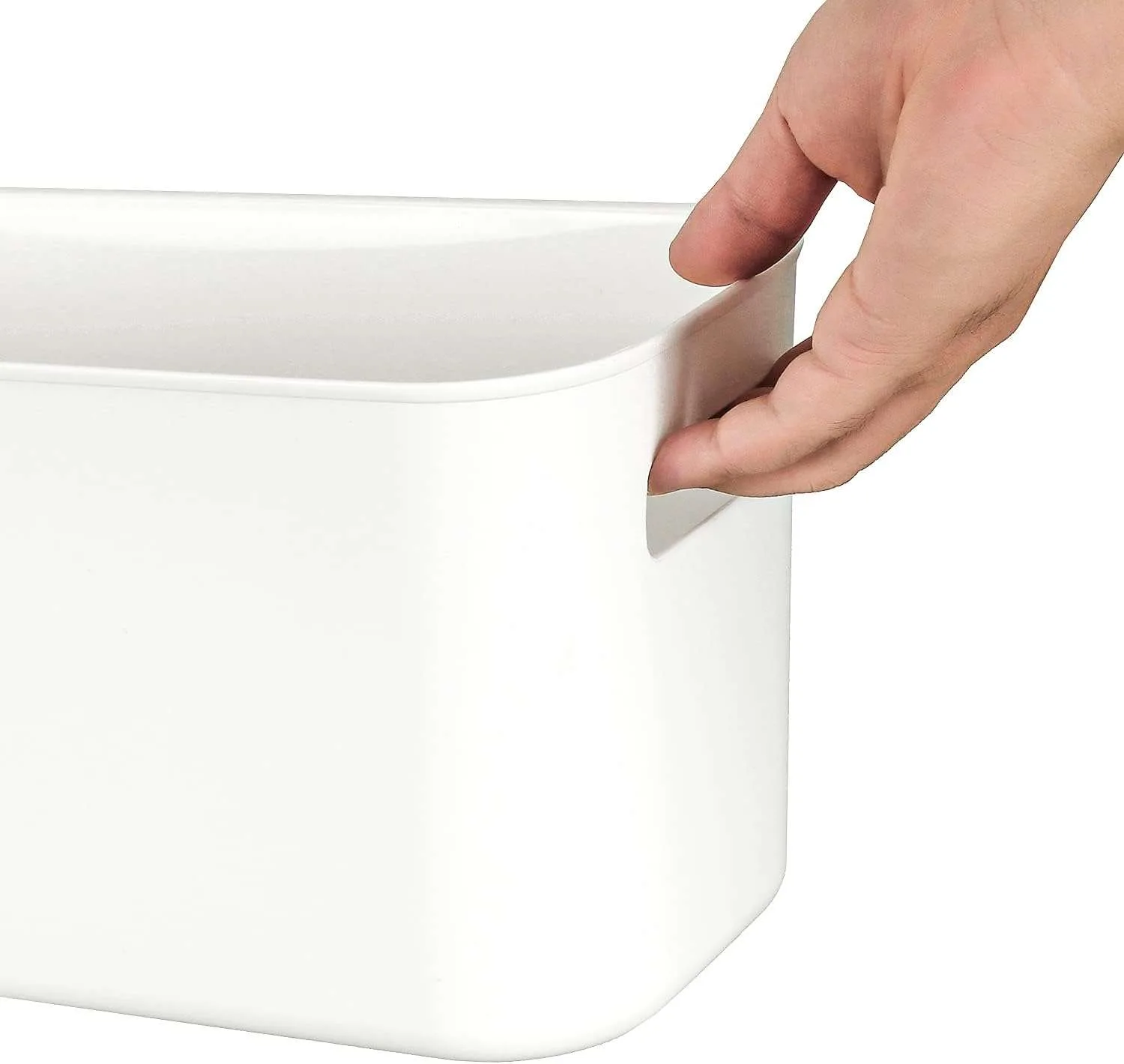 6-Pack White Plastic Storage Bins with Handles image indicator(4)