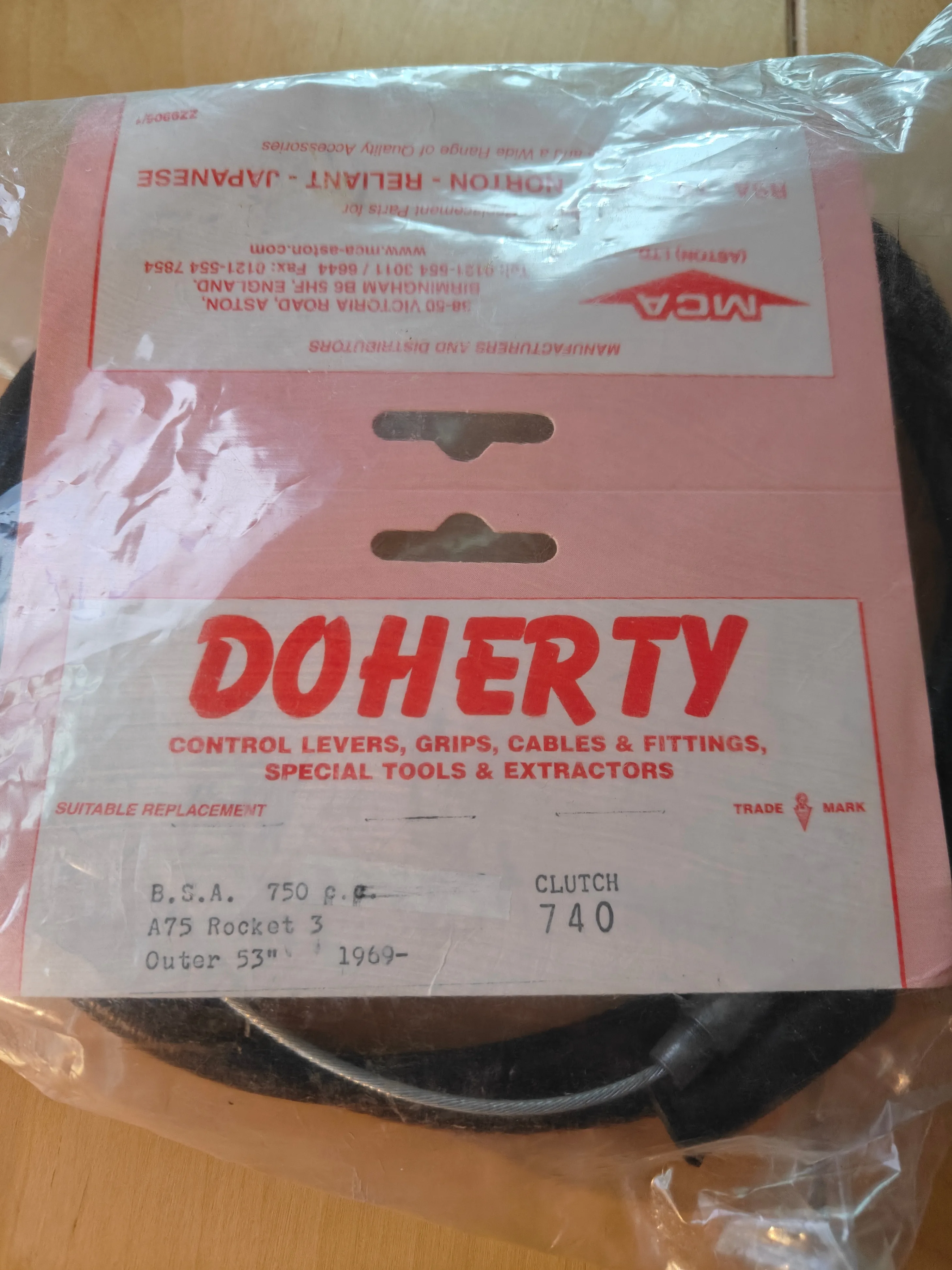 Triumph/BSA clutch cable 53" *NEW*