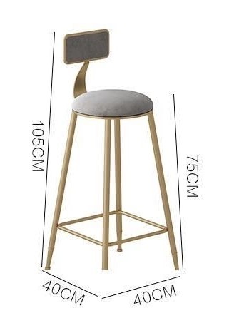 Velvet Cushioned Bar Stools with Gold Legs – a set of 2 - photo 5