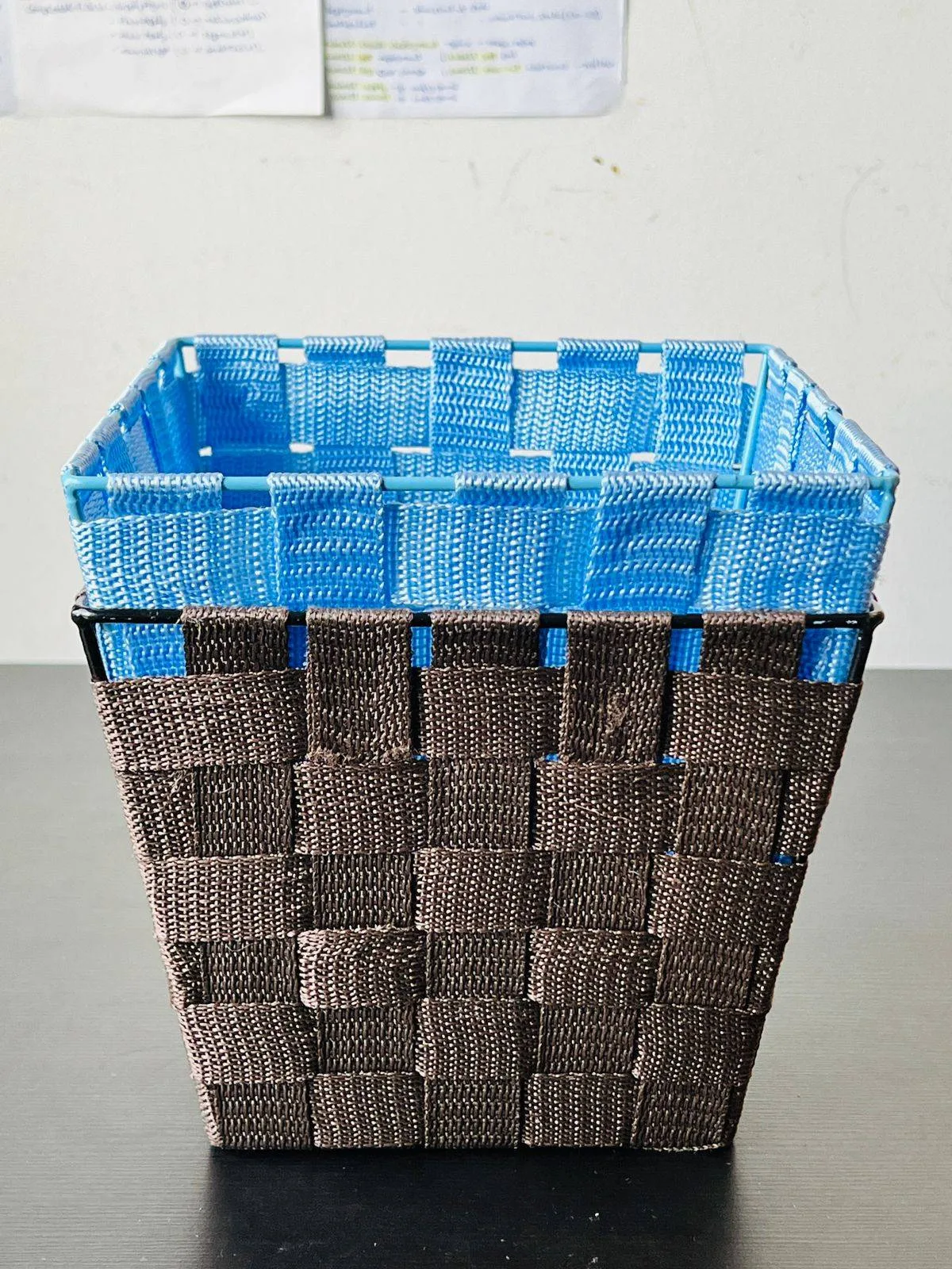 Blue whitmor woven strap small storage tote image indicator(2)