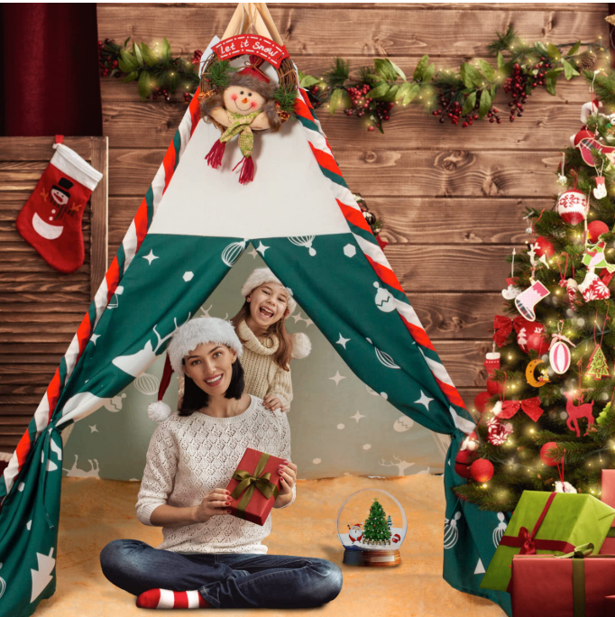 Holiday Christmas Kids Teepee, 59×47 in, with Garland - photo 2
