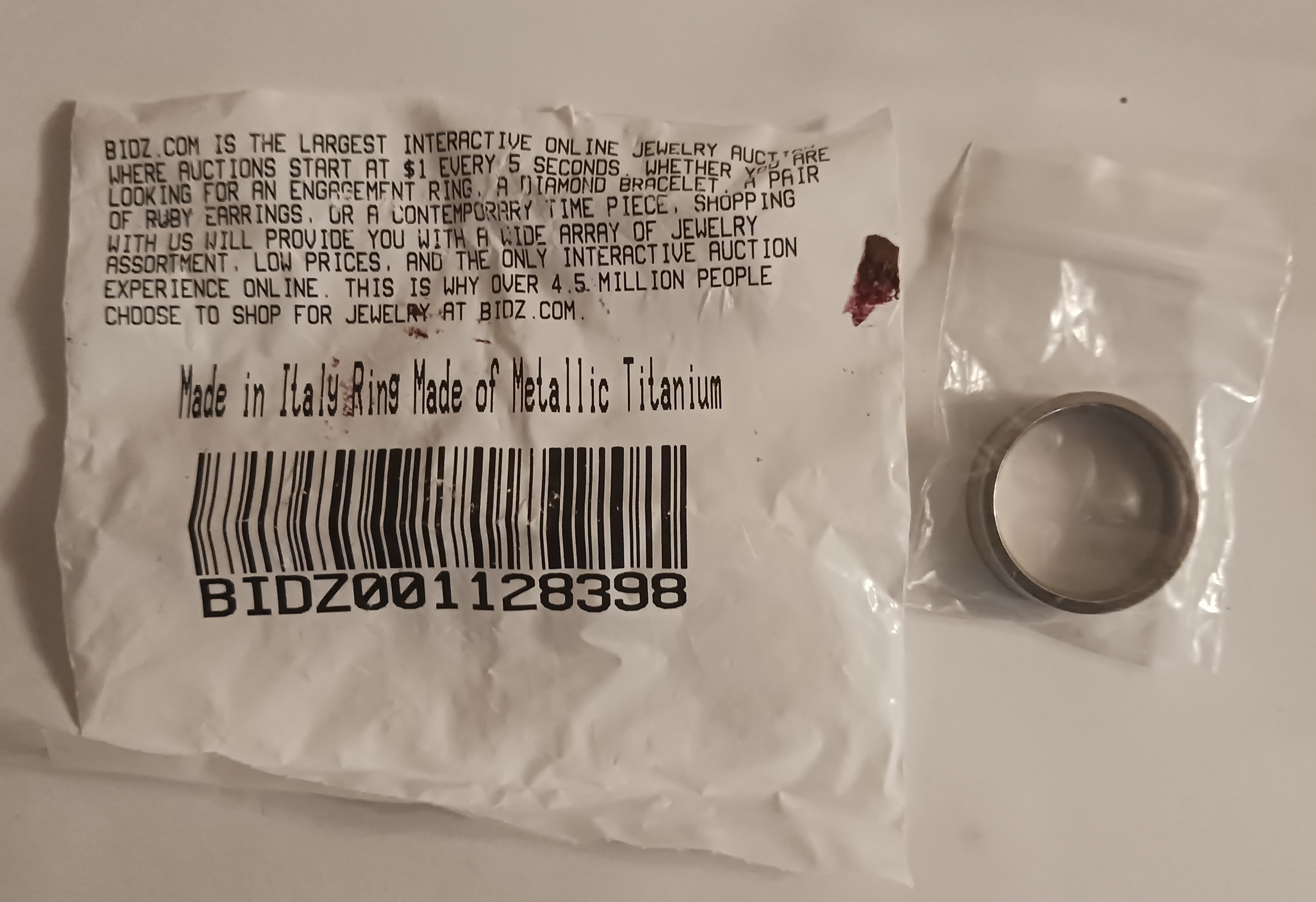 Titanium Gents Comfort  Ring 7 MM Size 12 Made in Italy 5Grams