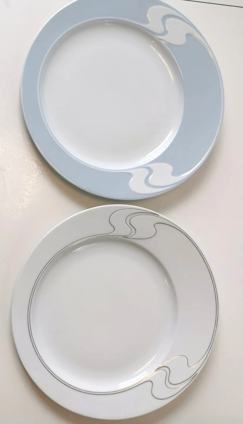 60s Rosenthal Asimmetria Plates Tapio Wirkkala Blue White image indicator(7)