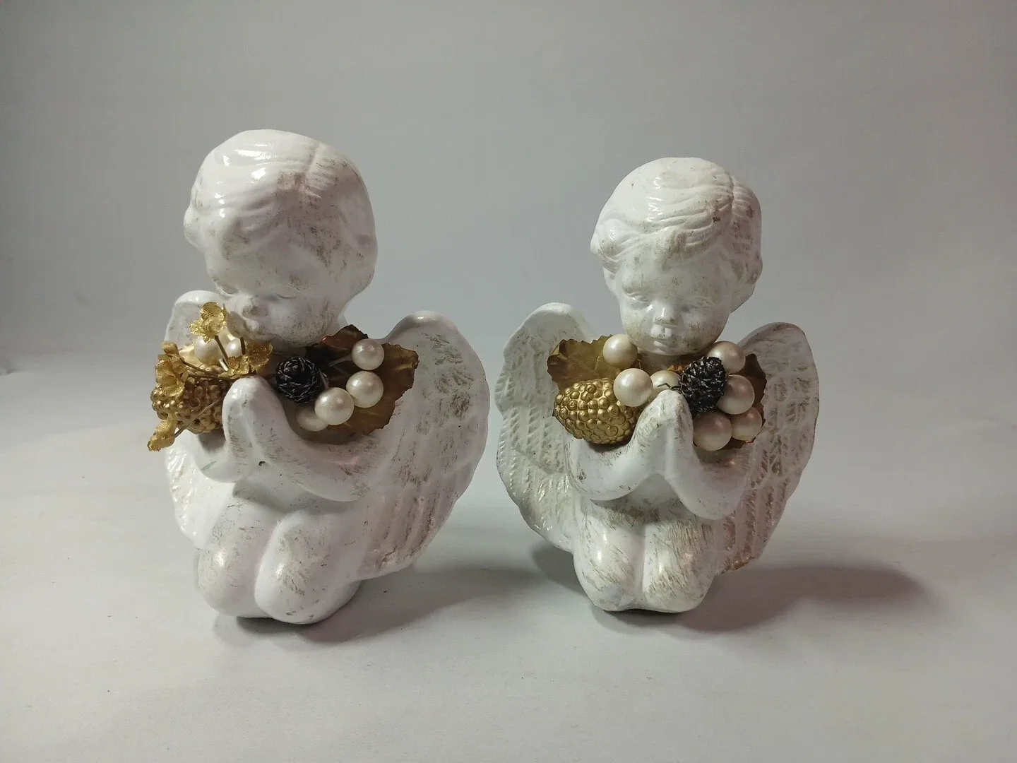 1994 vintage ceramic angels cherubs "you're an angel" candle