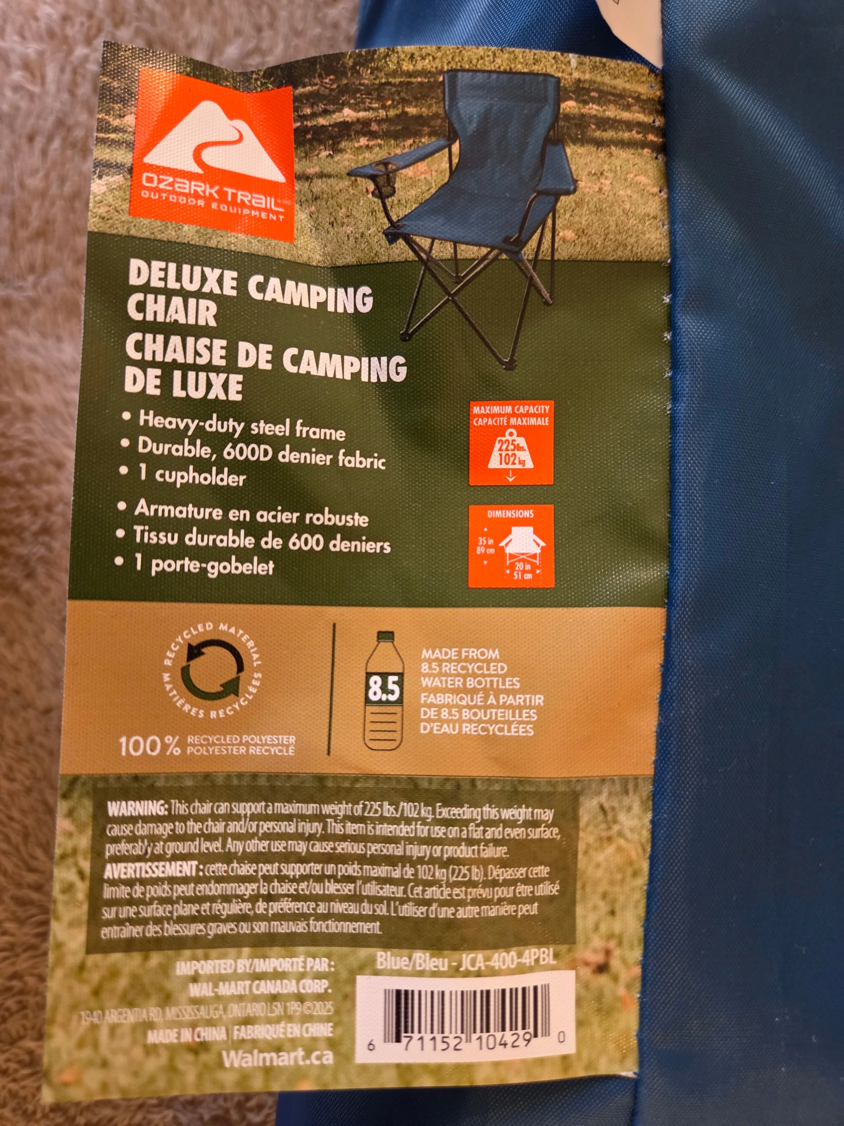2x Ozark Trail Deluxe Camping Chairs – New, Blue image indicator(2)
