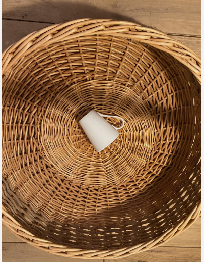 Large Rare Decorative Wicker Basket with Handle 24"W - photo 2