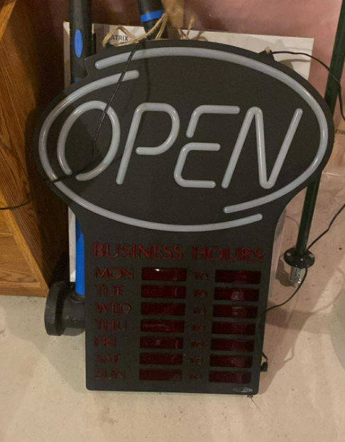 LED 'Open' Sign with Programmable Business Hours
