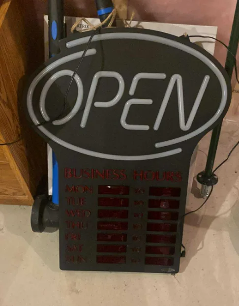 LED 'Open' Sign with Programmable Business Hours thumbnail