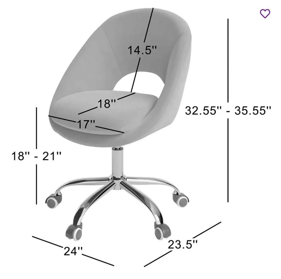 Blue velvet chair with wheels (pick up 12/1-7) image indicator(3)