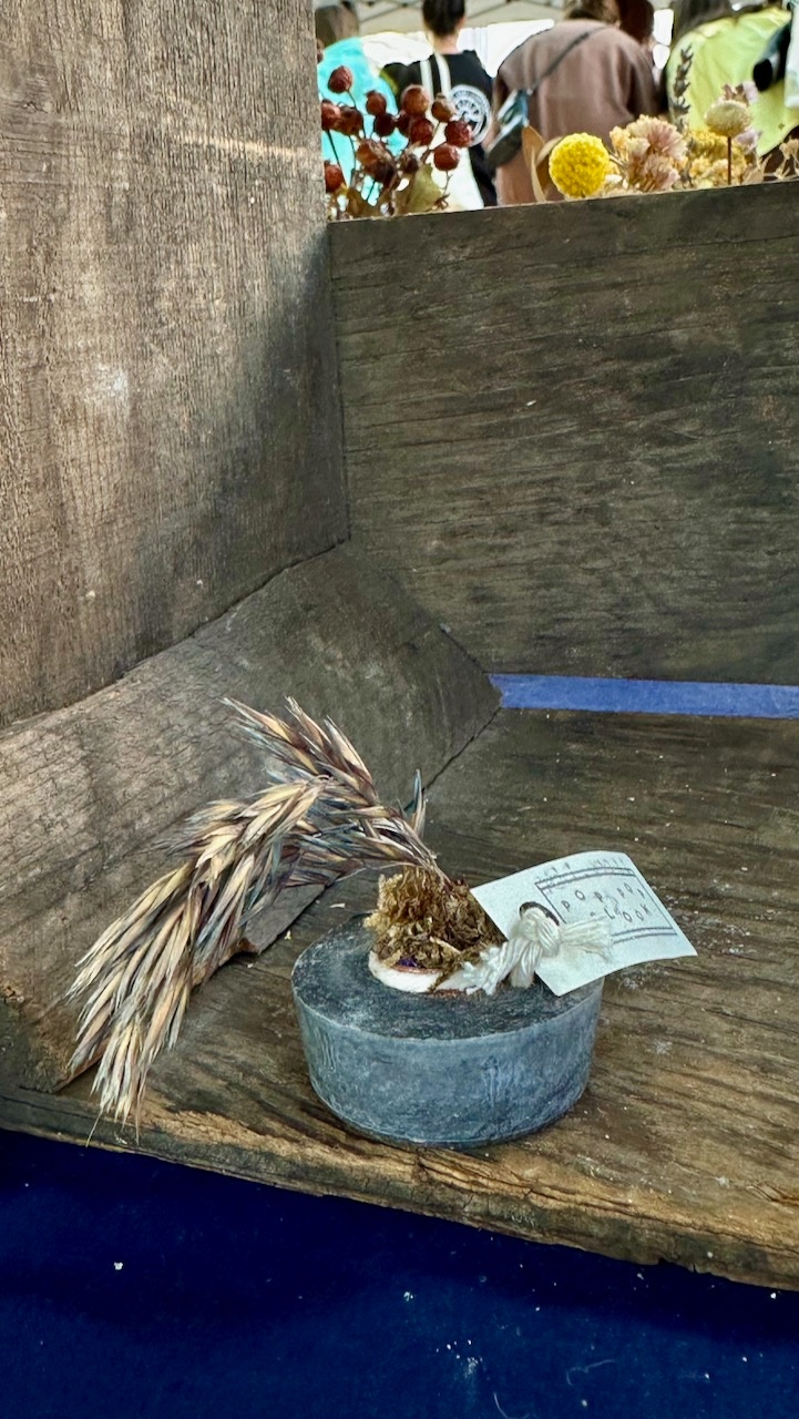 Copper and Concrete Planter & Dried Blooms