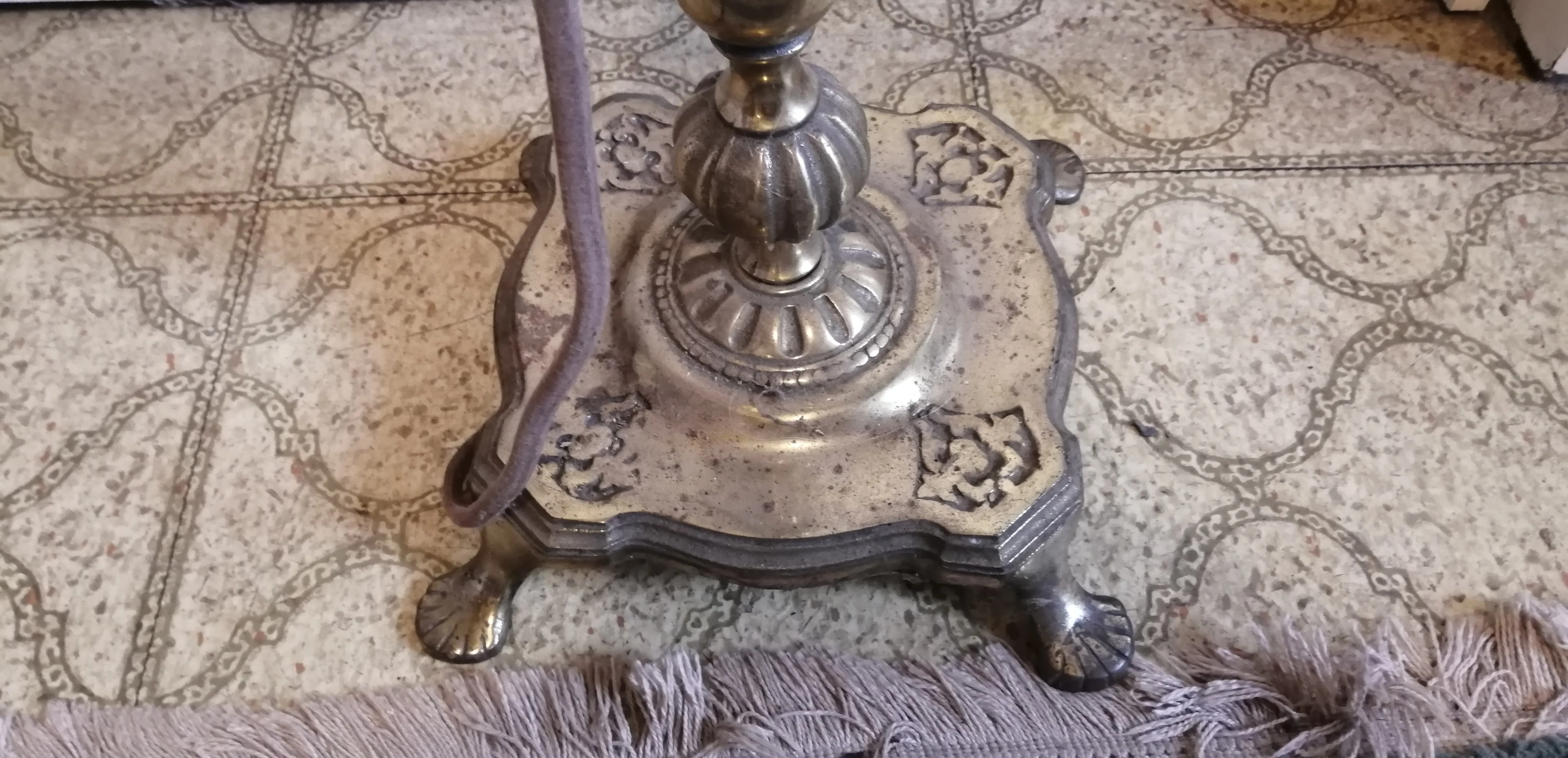 Vintage Floor Lamp Brass Base