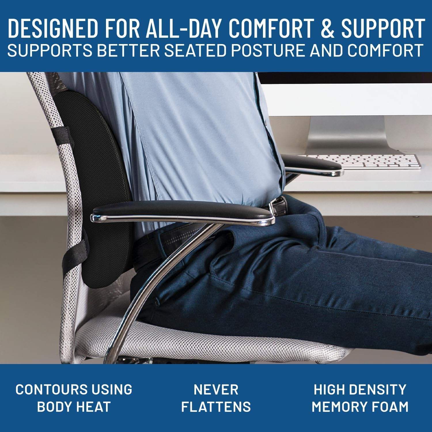 Comfort Lumbar Support Pillow – Memory Foam Back Cushion - photo 4