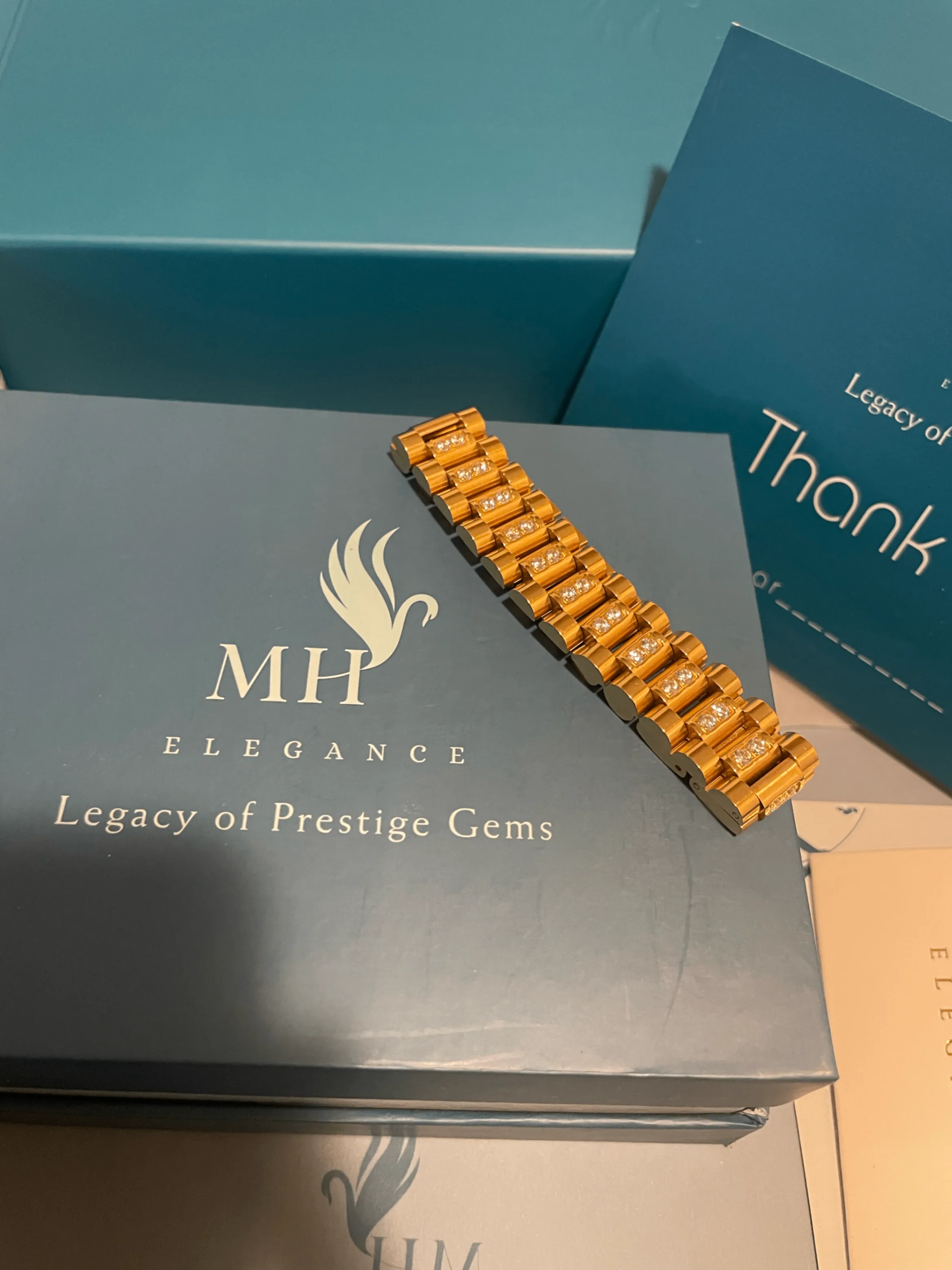 Watch Strap Inspired Chain Bracelet | 14k Gold Plated image indicator(5)