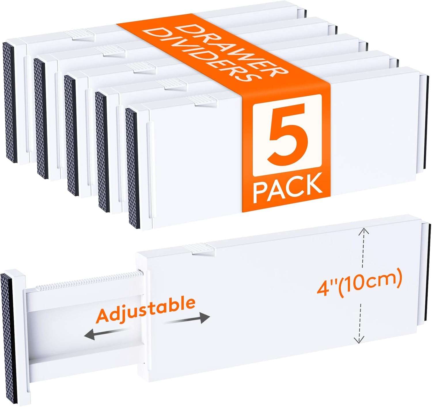 Lifewit 5-Pack Adjustable Drawer Dividers