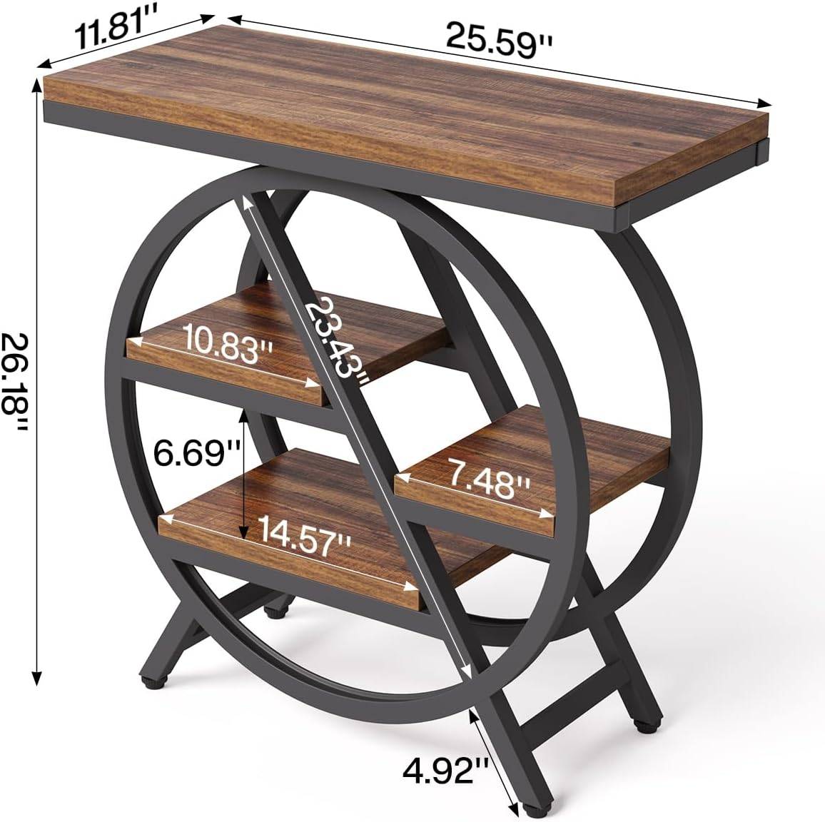 Brand New End Table with 4-Tier Large Storage Space - photo 2