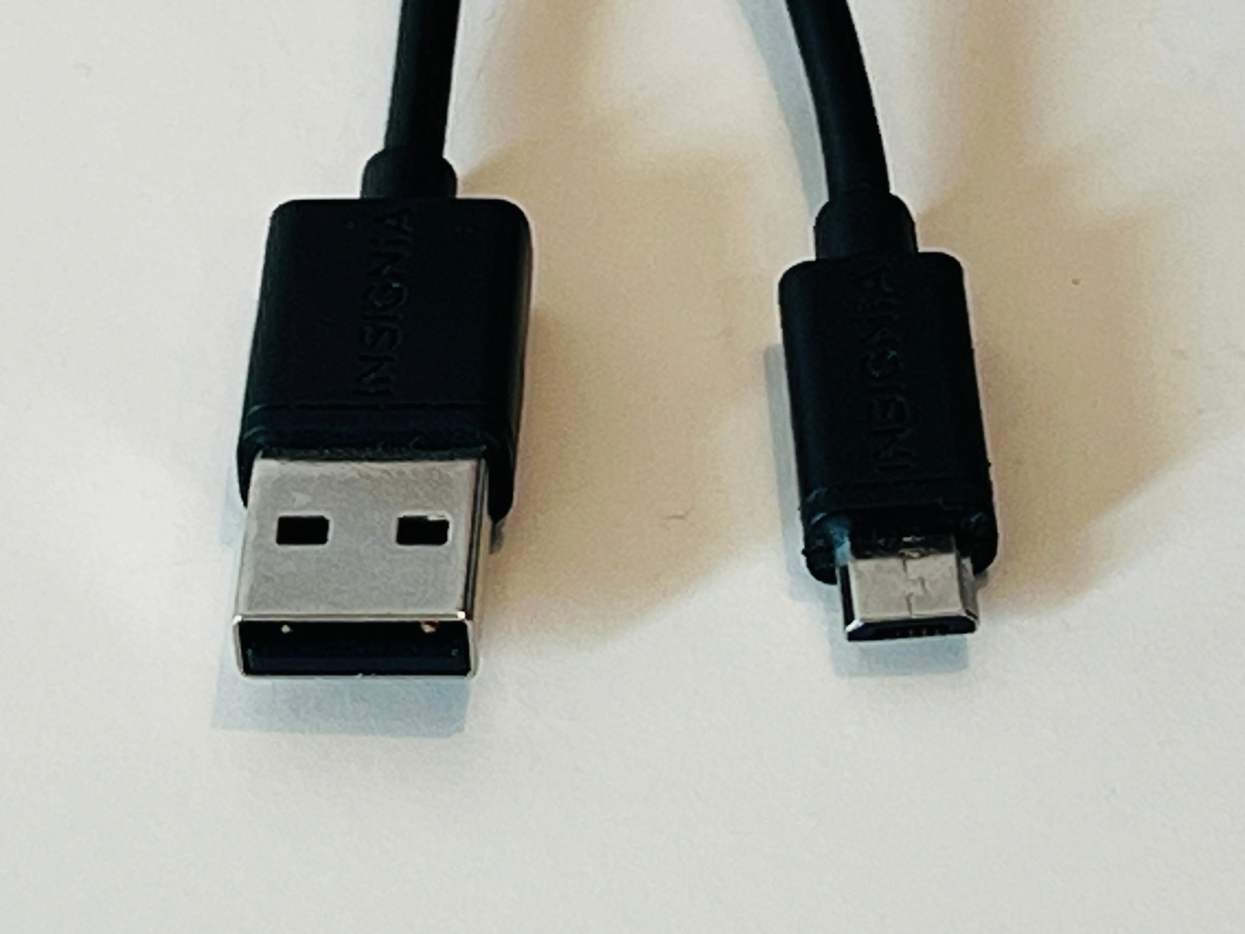 USB 2.0 to micro-b cable for charging and data transfer