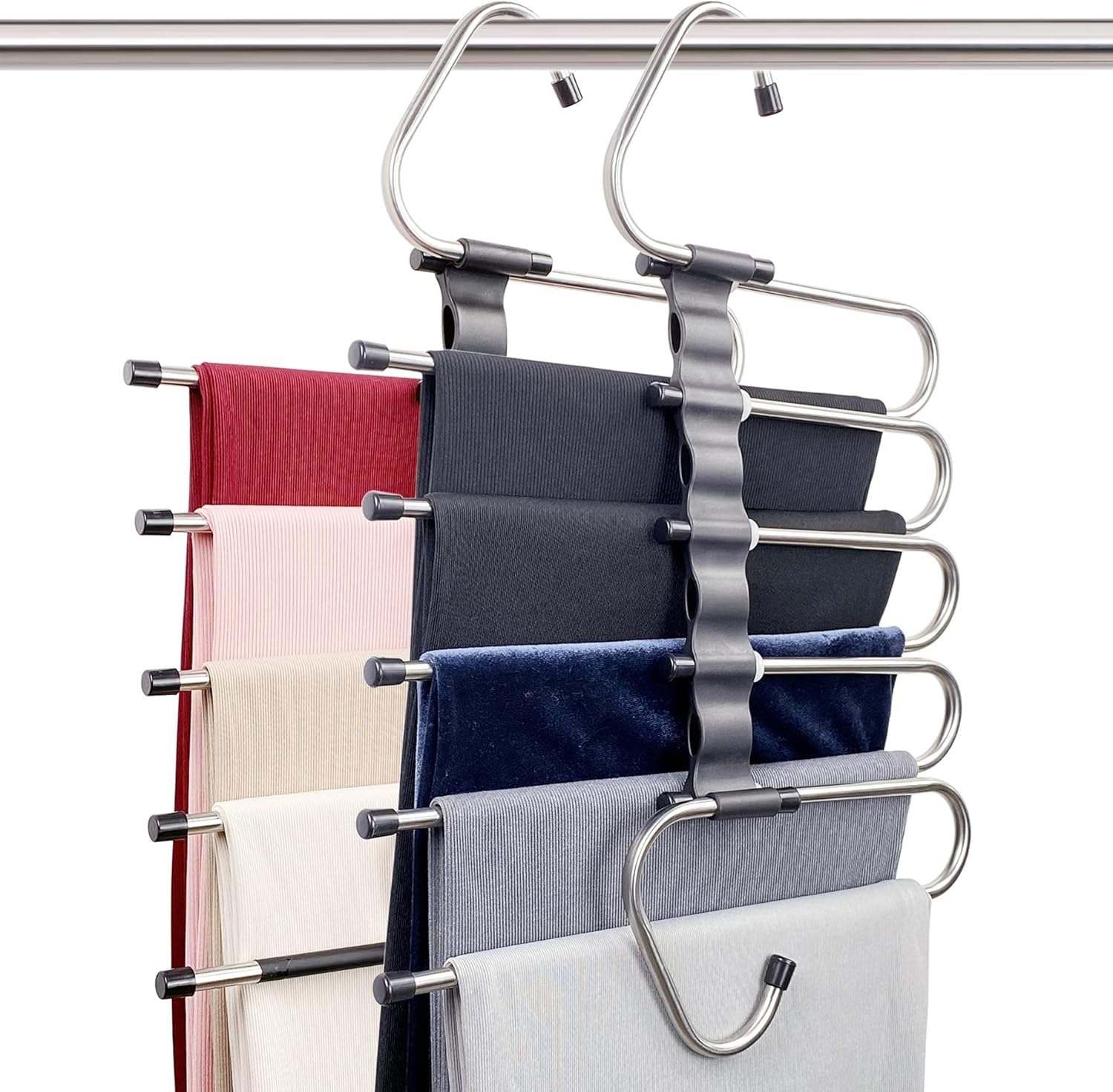 Magic Pants Hangers – 2-Pack Multi-Layer Closet Organizers