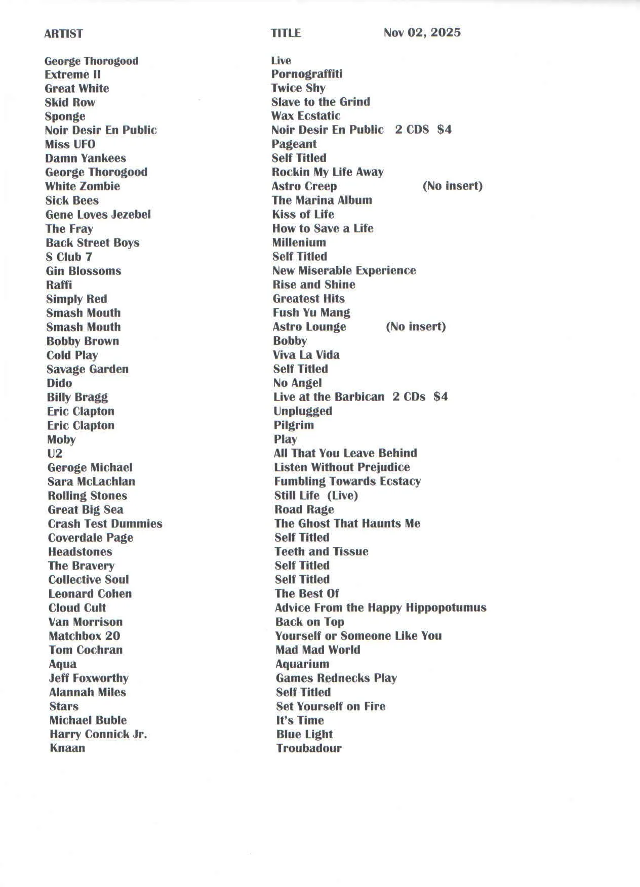 CDs for SALE   $3 each or 4 for $10 image indicator(4)