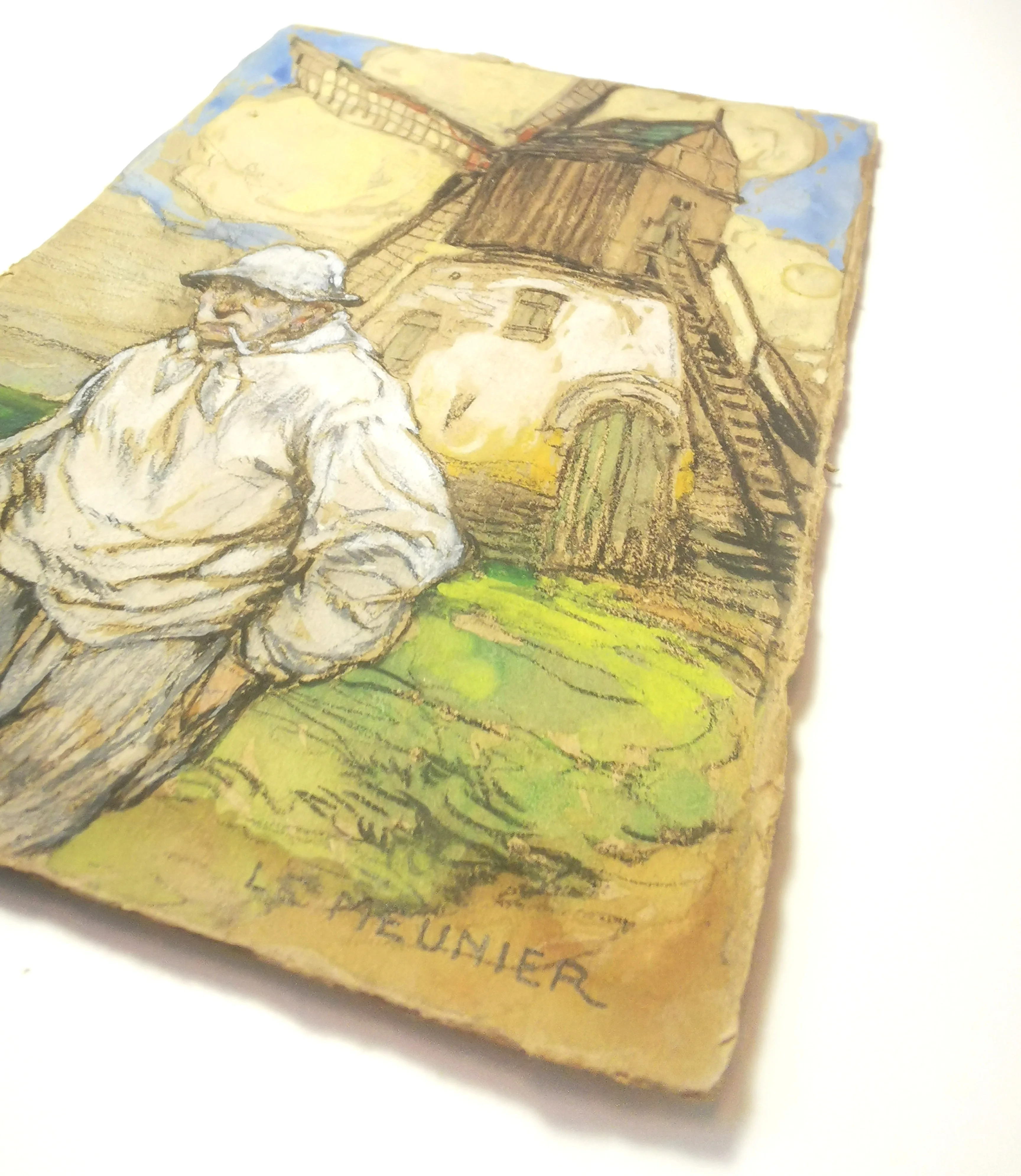 Le Meunie by Roméo Dumoulin French Country Windmill Signed image indicator(8)