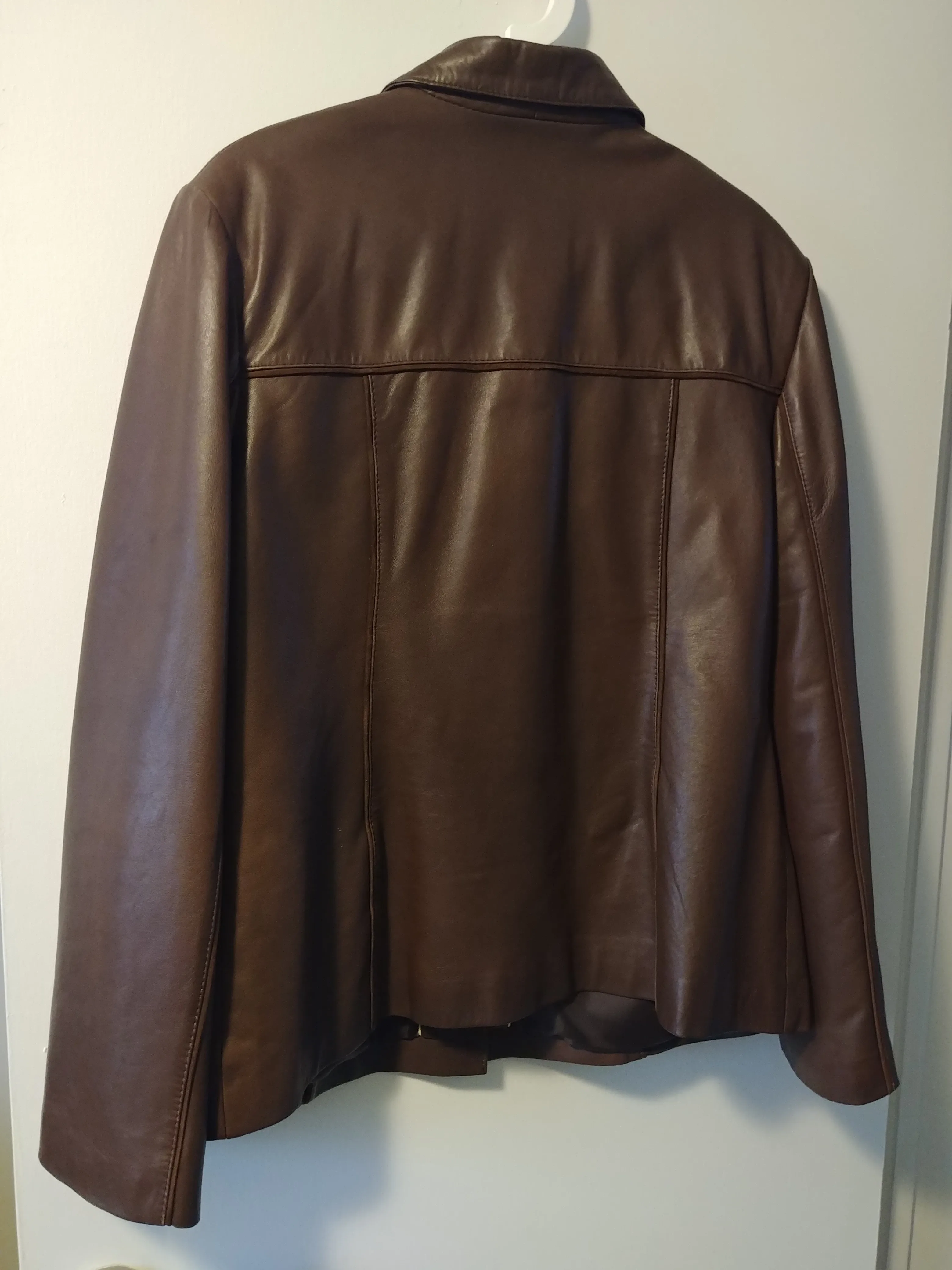 Like New Belansia Espania Leather Jacket, Size 16, Suede Edging image indicator(2)