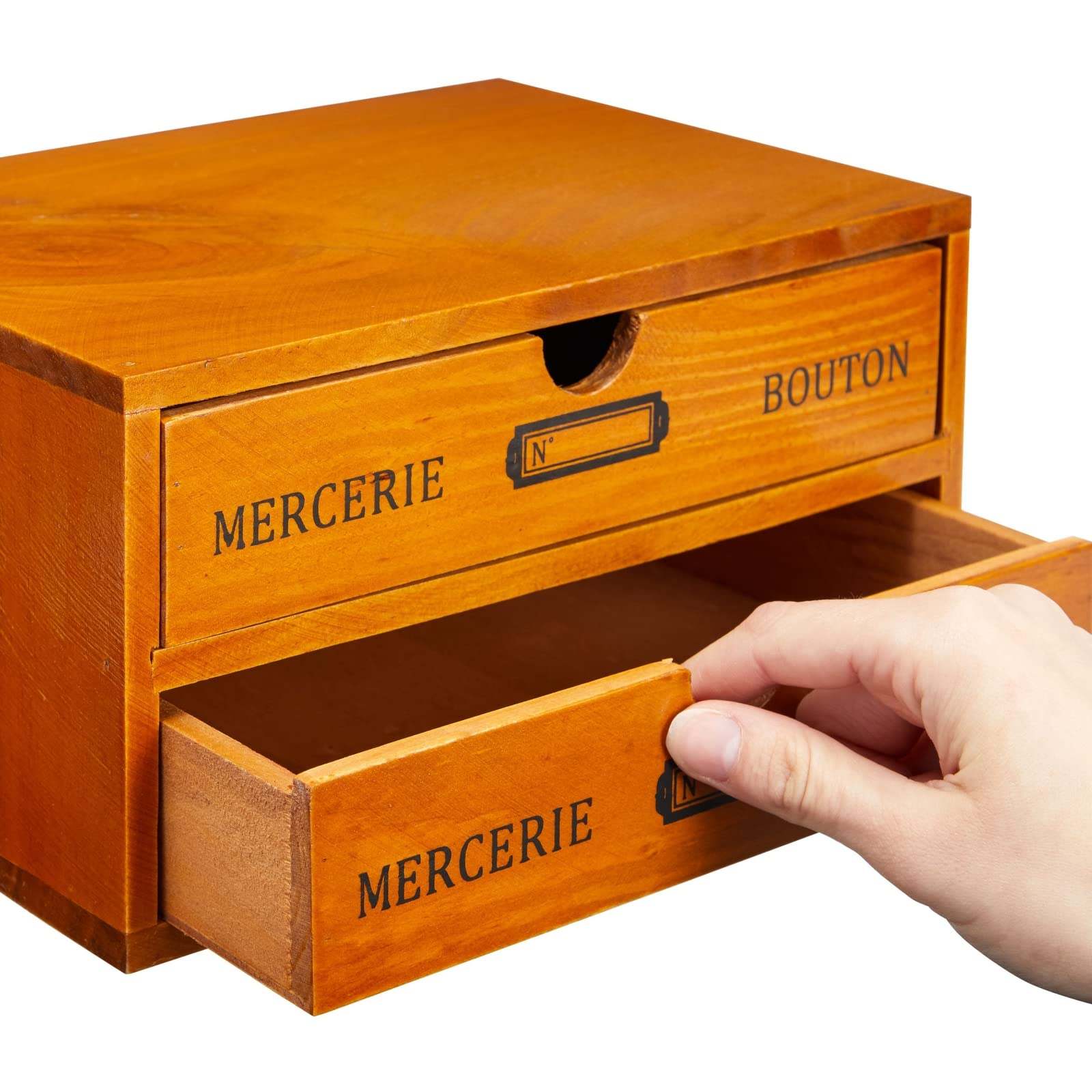2-Tier Wooden Desktop Organizer with 2 Drawers - photo 5