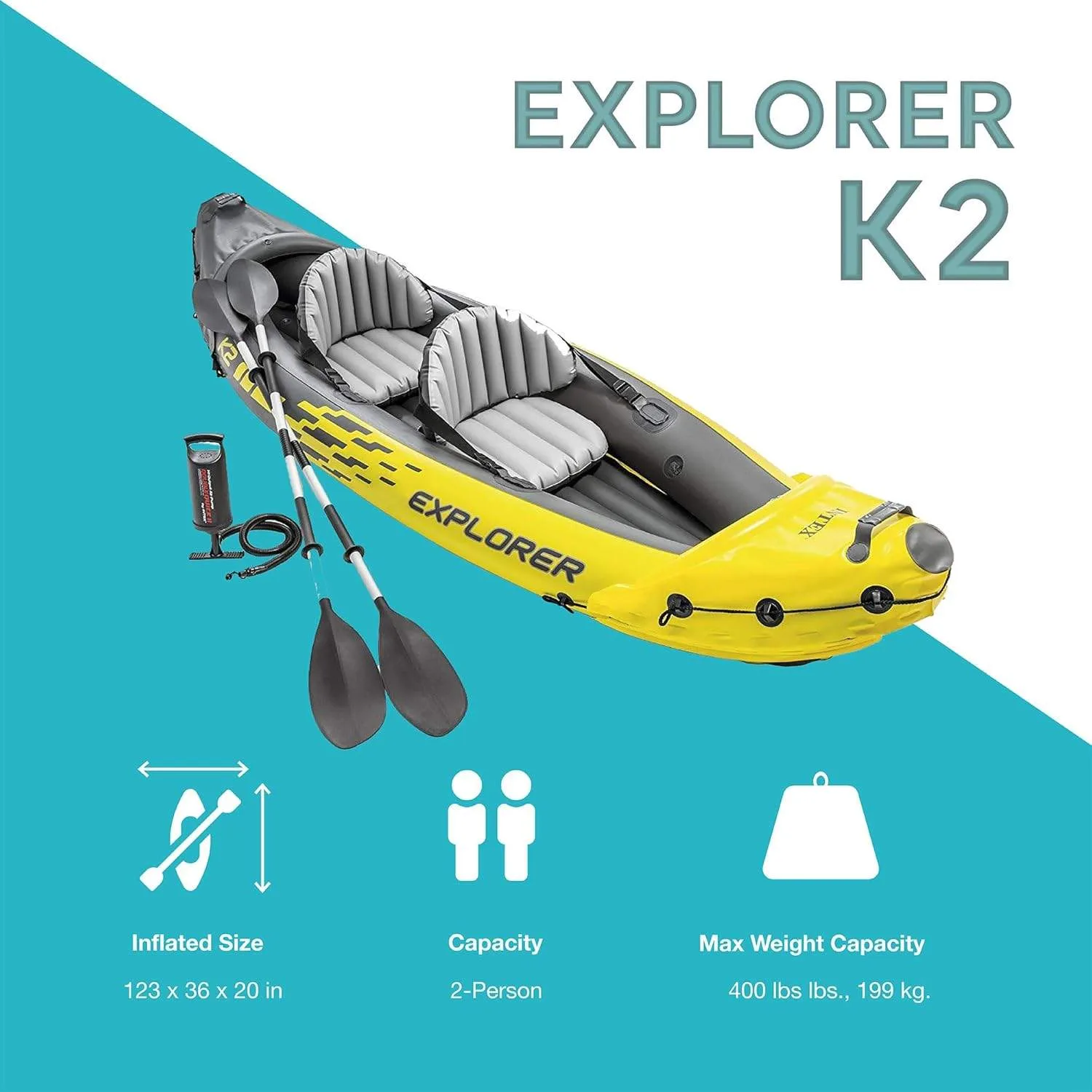 Intex Explorer K2 Inflatable Kayak, 2-Person – Like New image indicator(6)