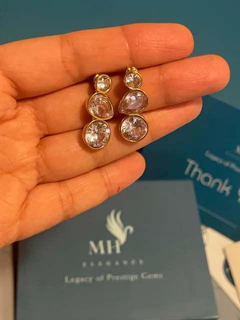 14k Gold Plated Crystal Drop Earrings