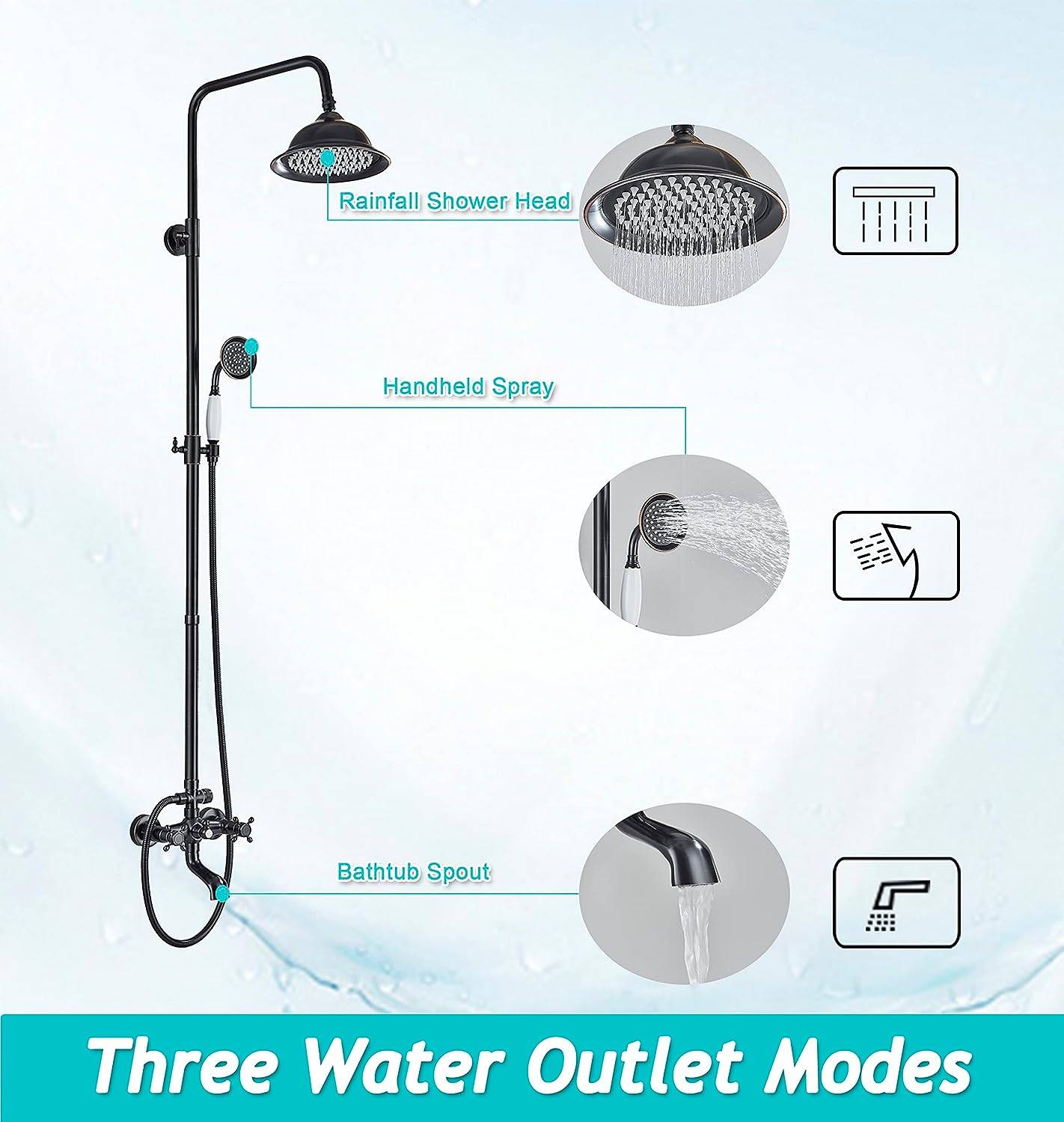 Rain Shower Head Set with Handheld Spray - photo 2