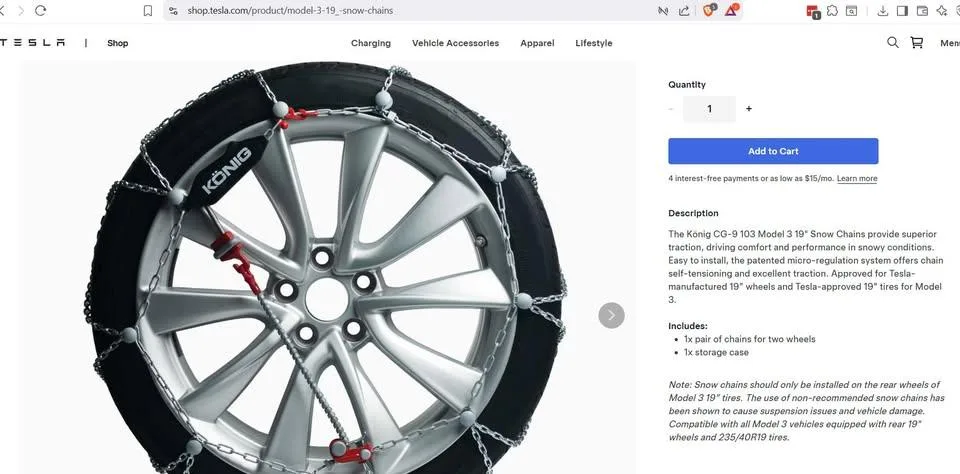 New Model 3 19 Snow Chains -CG9 Premium Passenger Car Snow Chain image indicator(2)