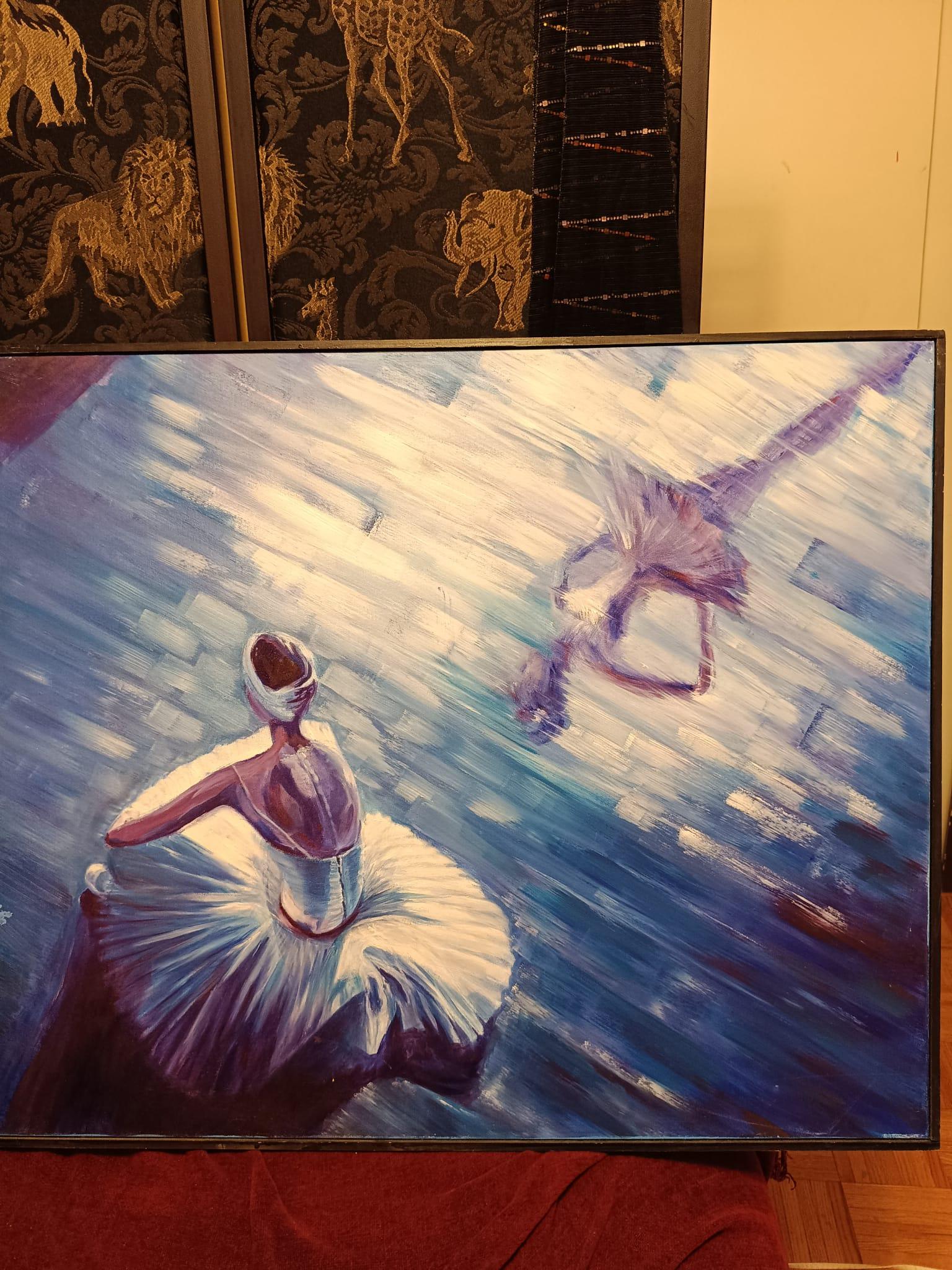 Sale on Ballerina in Blue Original Painting/Art(30x36 Inaches)