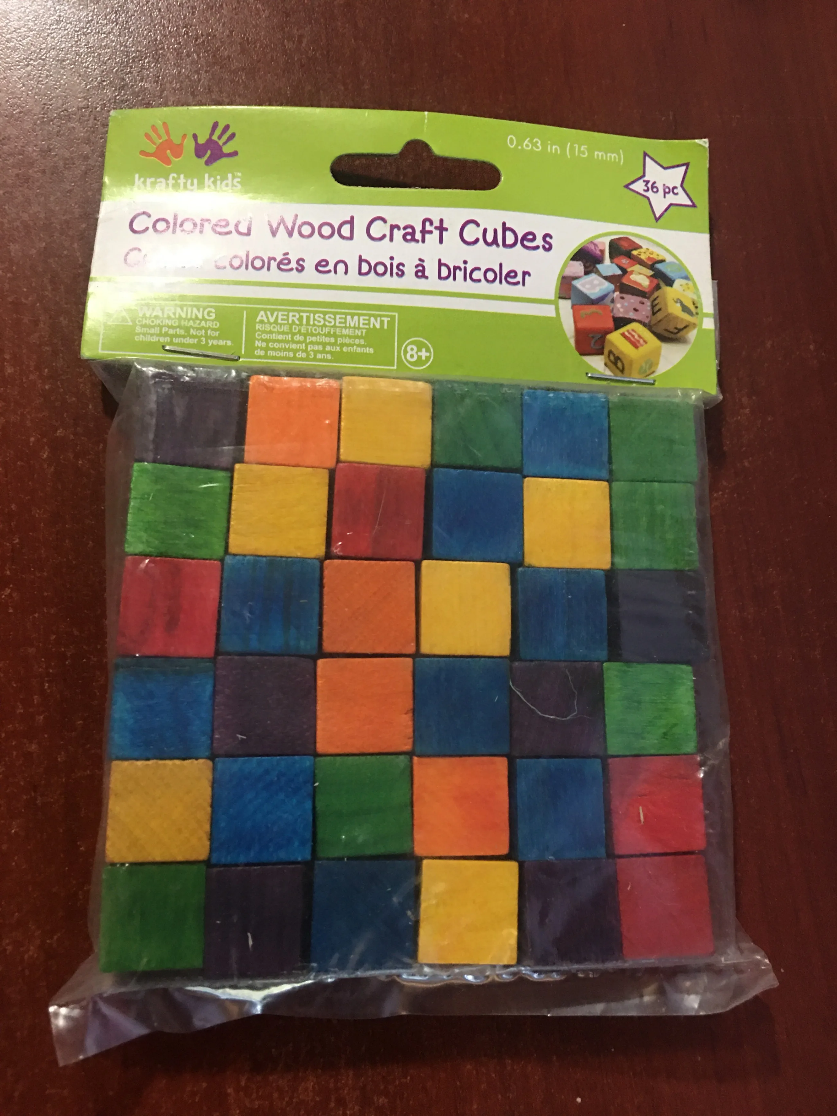 Krafty Kids Colored Wood Craft Cubes - New