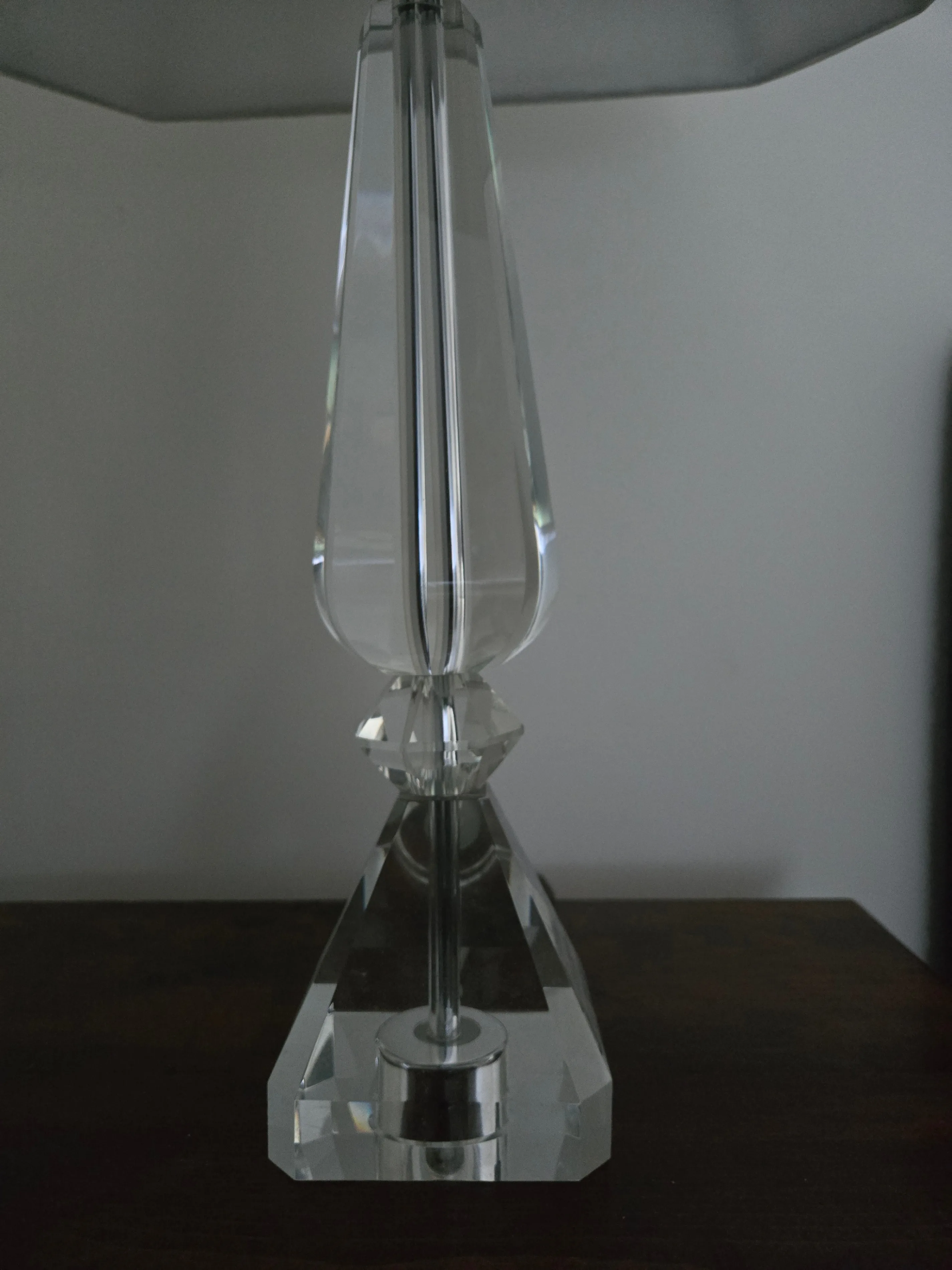 Pair of Glass Bedside Lamps – White Shades, Vintage Twist Switch image indicator(3)