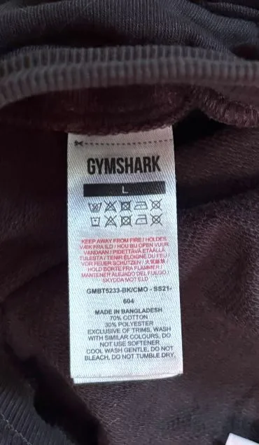 Black Gymshark Camo Printed Cotton Joggers Adult Large image indicator(4)