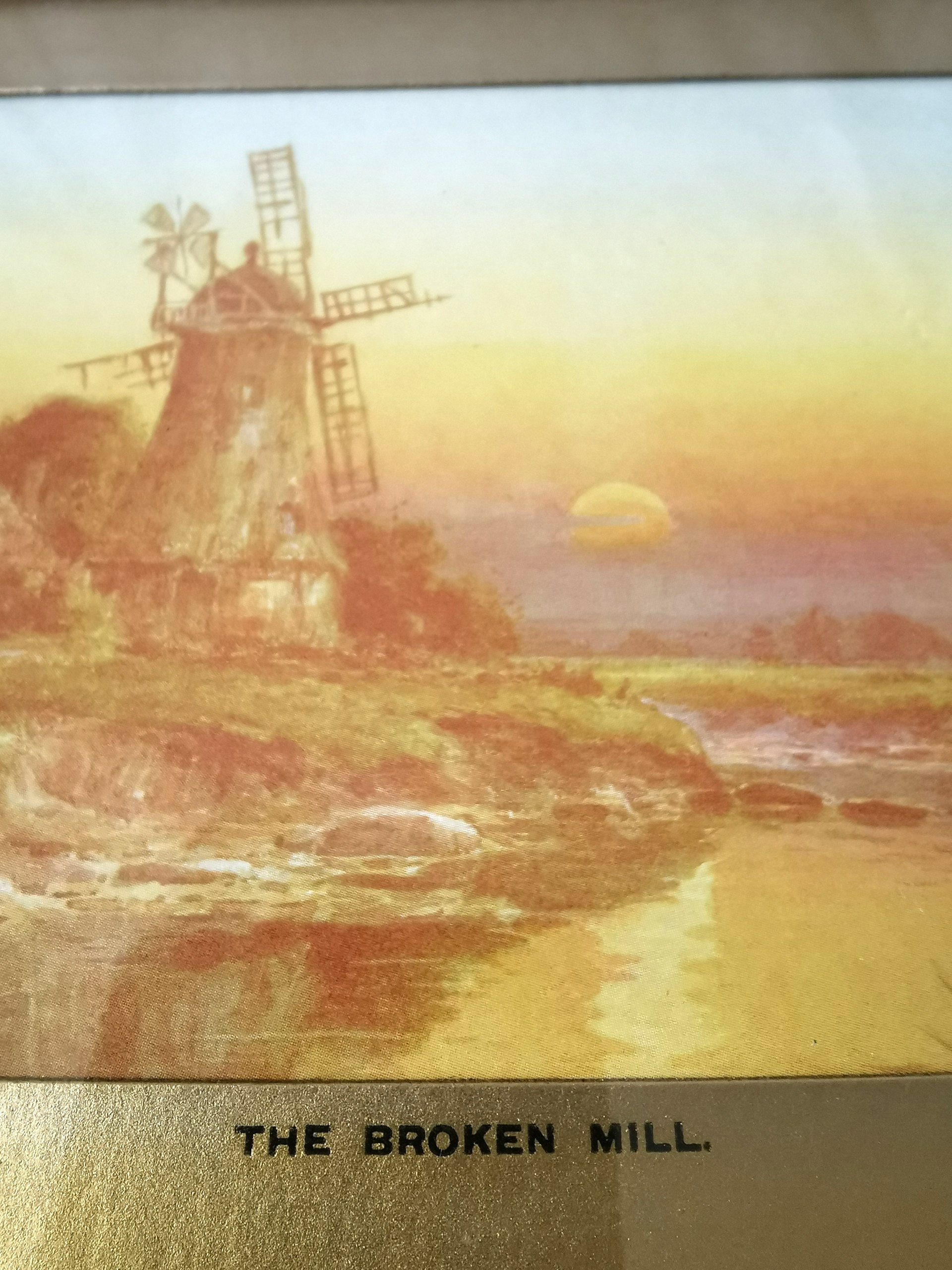 VINTAGE Normill Print "The Broken Mill" #4134 Made in England Mi - photo 2