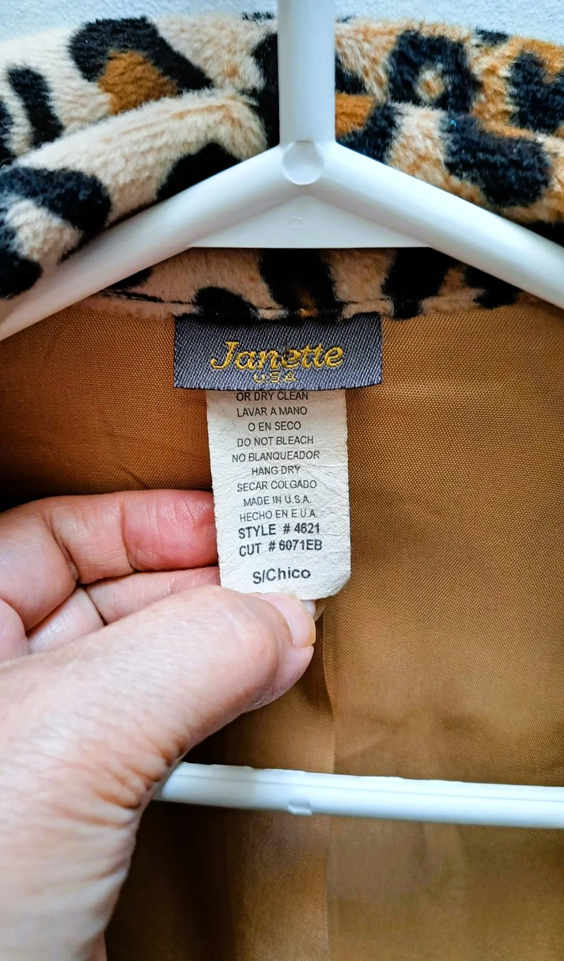 Women's Vintage Leopard Print Plush Blazer Jacket Made in USA image indicator(5)