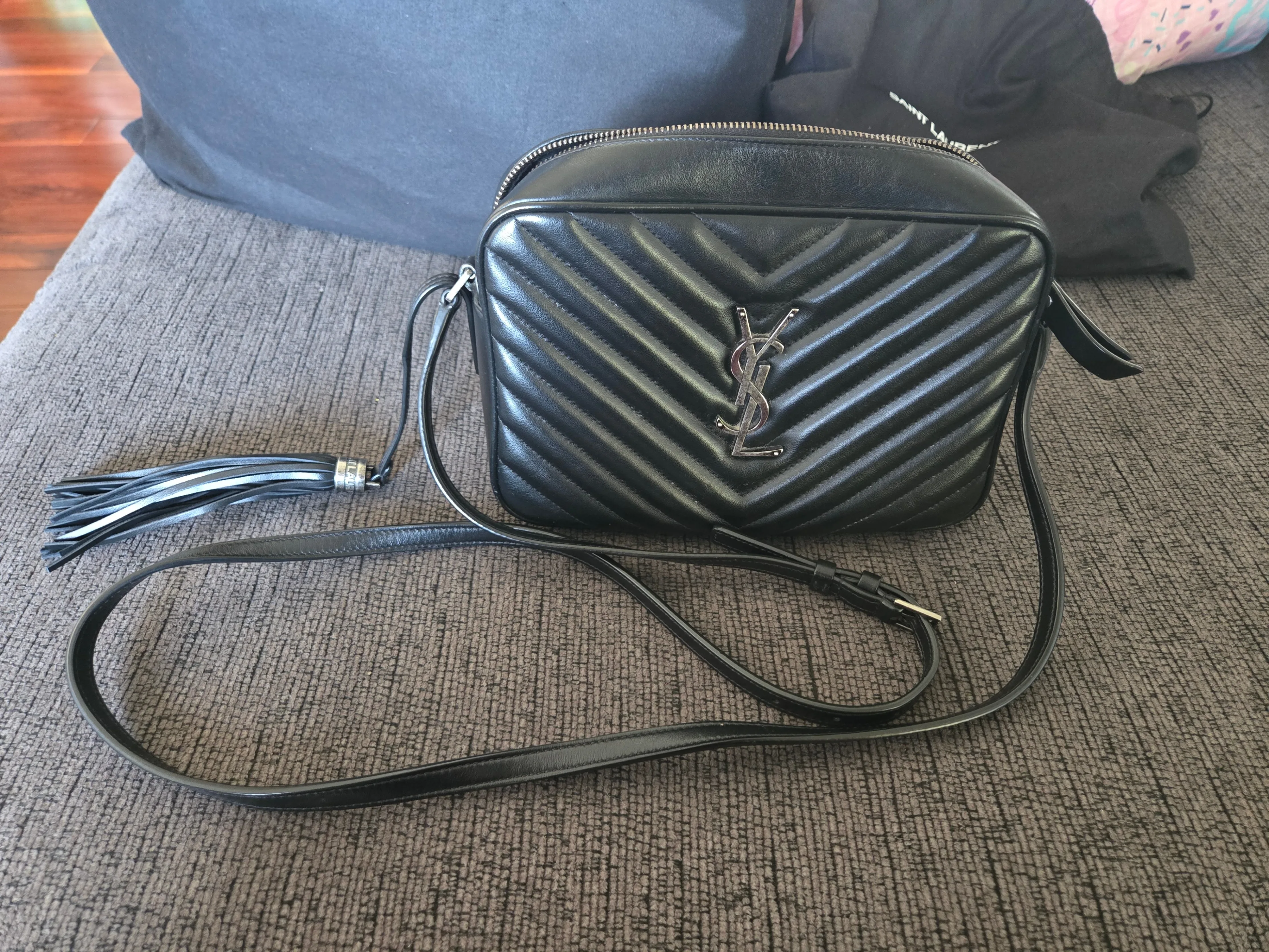 YSL Lou Quilted Leather Camera Bag | Black (Authentic)