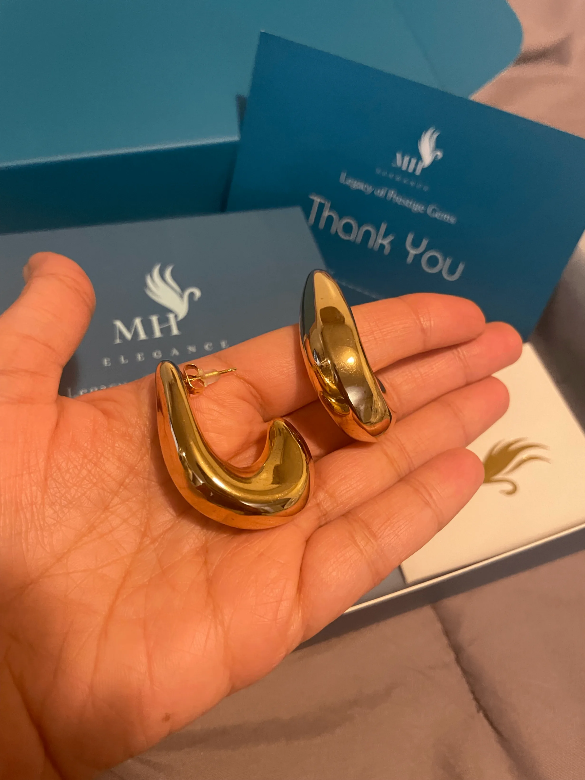 14k Gold plated Chunky Gold Hoop Earrings