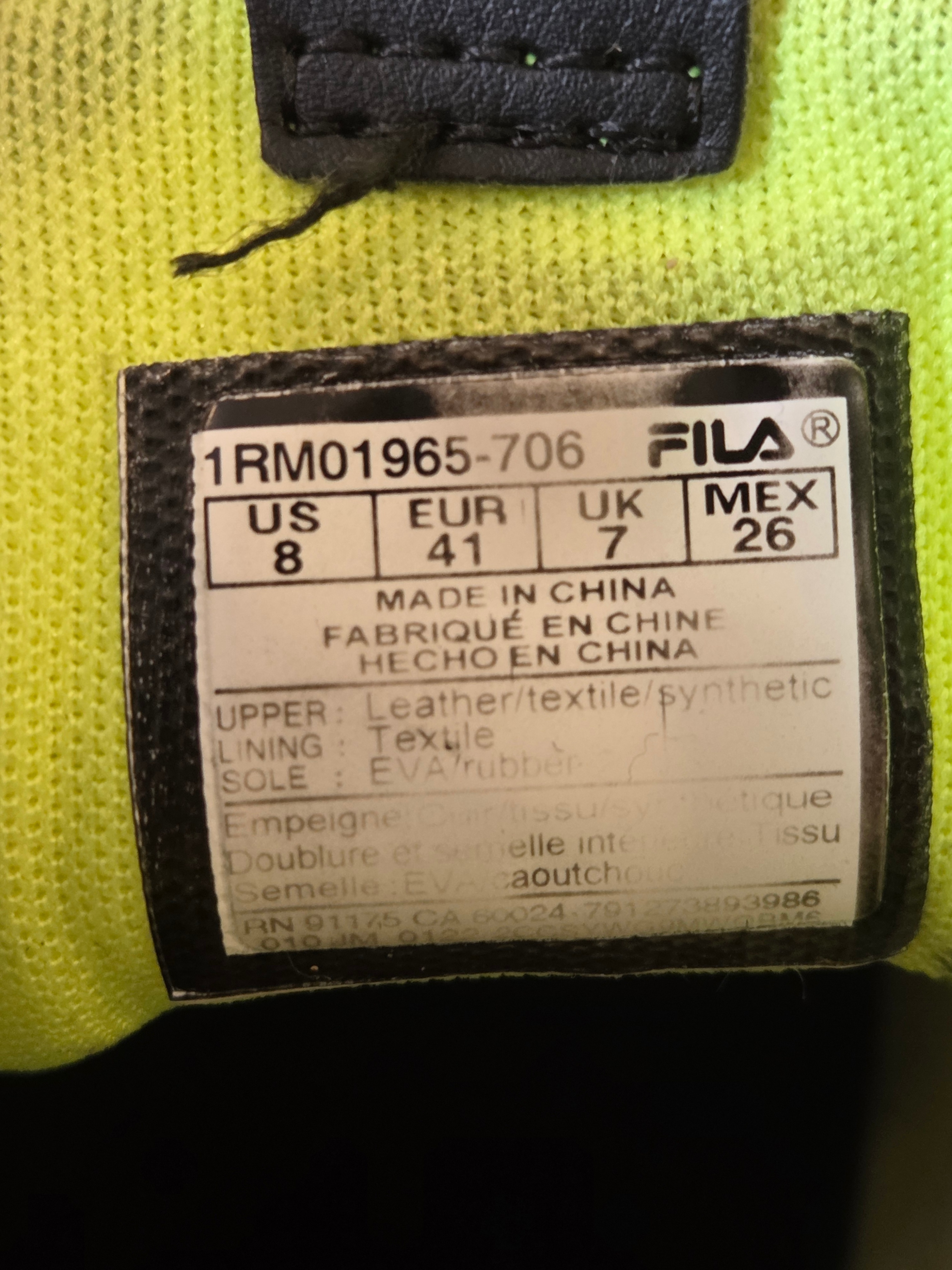 FILA Chunky Sneakers, Men’s US 8 – Neon Yellow - photo 4