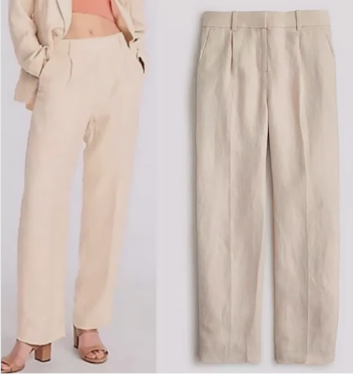 J.Crew Pleated Linen-Cupro Blend Lined Dress Pants - photo 2