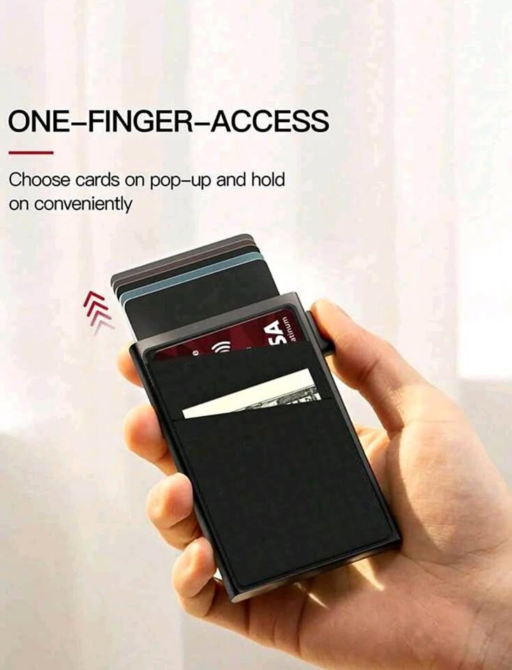 Automatic Pop-Up Credit Card Holder & RFID Blocking Men’s Wallet
