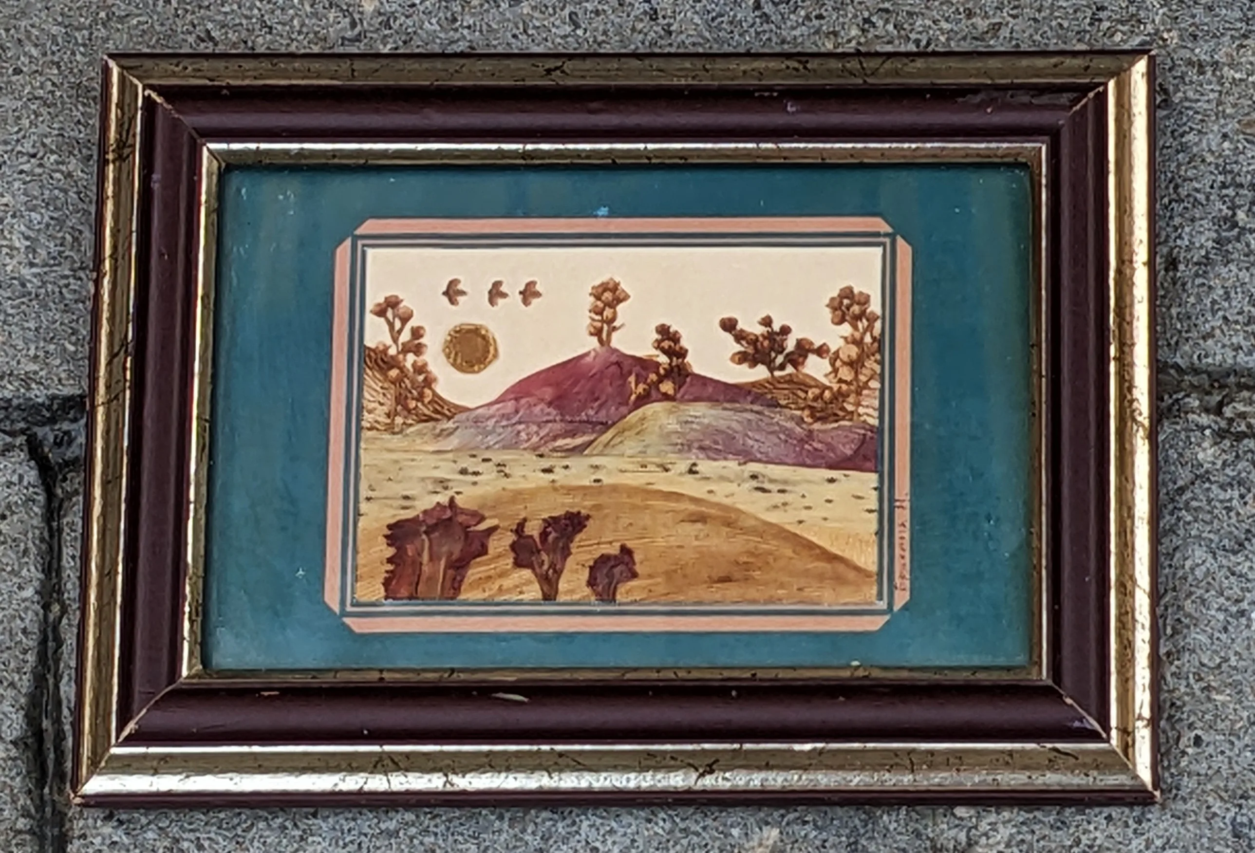 3 Old Vintage Pictures made of flowers and leaves image indicator(4)