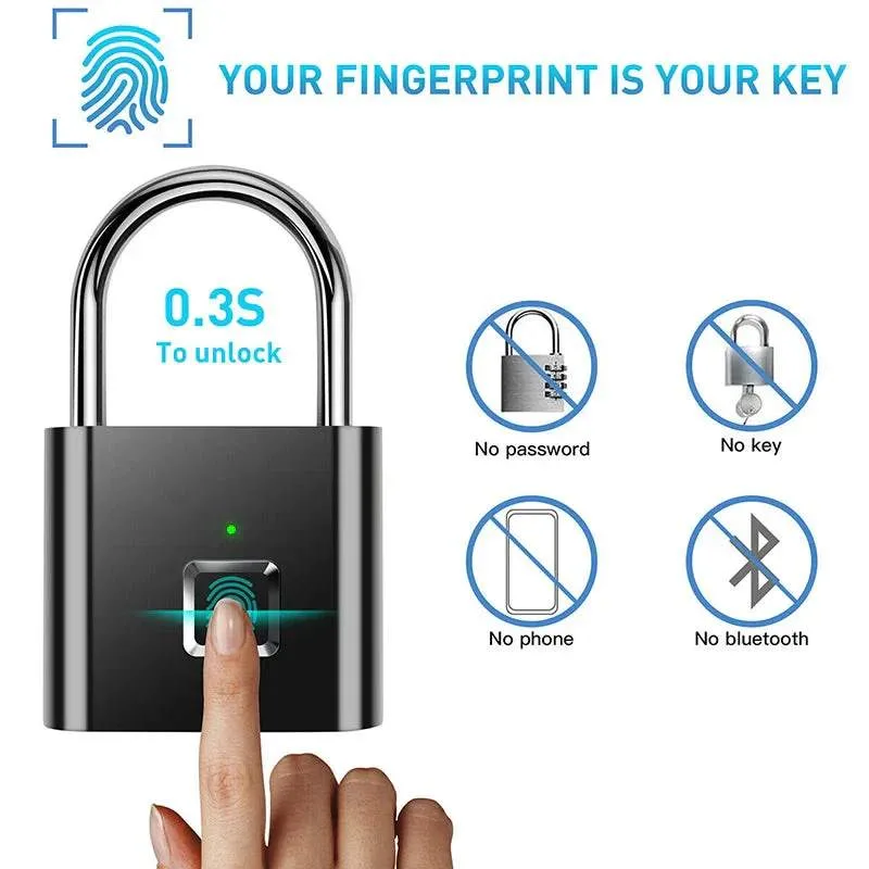 🔒 Smart Fingerprint Padlock – Keyless, Secure & Fast Unlock! 🔋 image indicator(2)